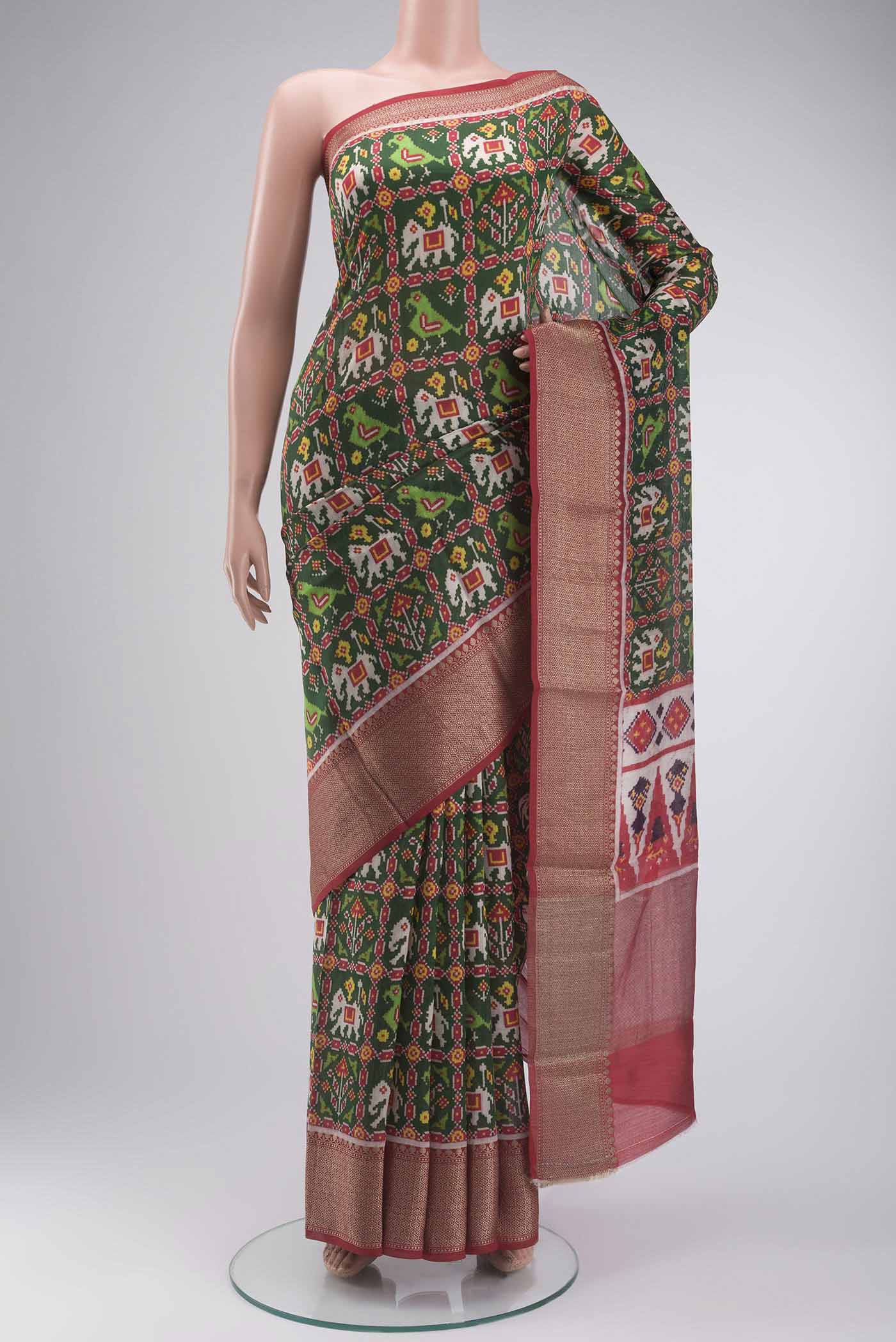 Green Tussar Silk Saree