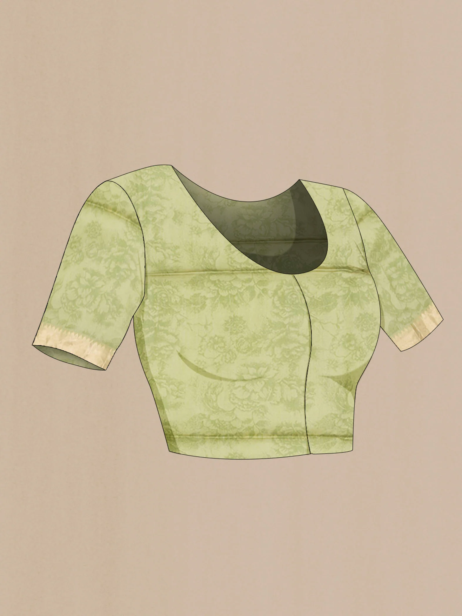 Green Tussar Silk Saree - Image 4