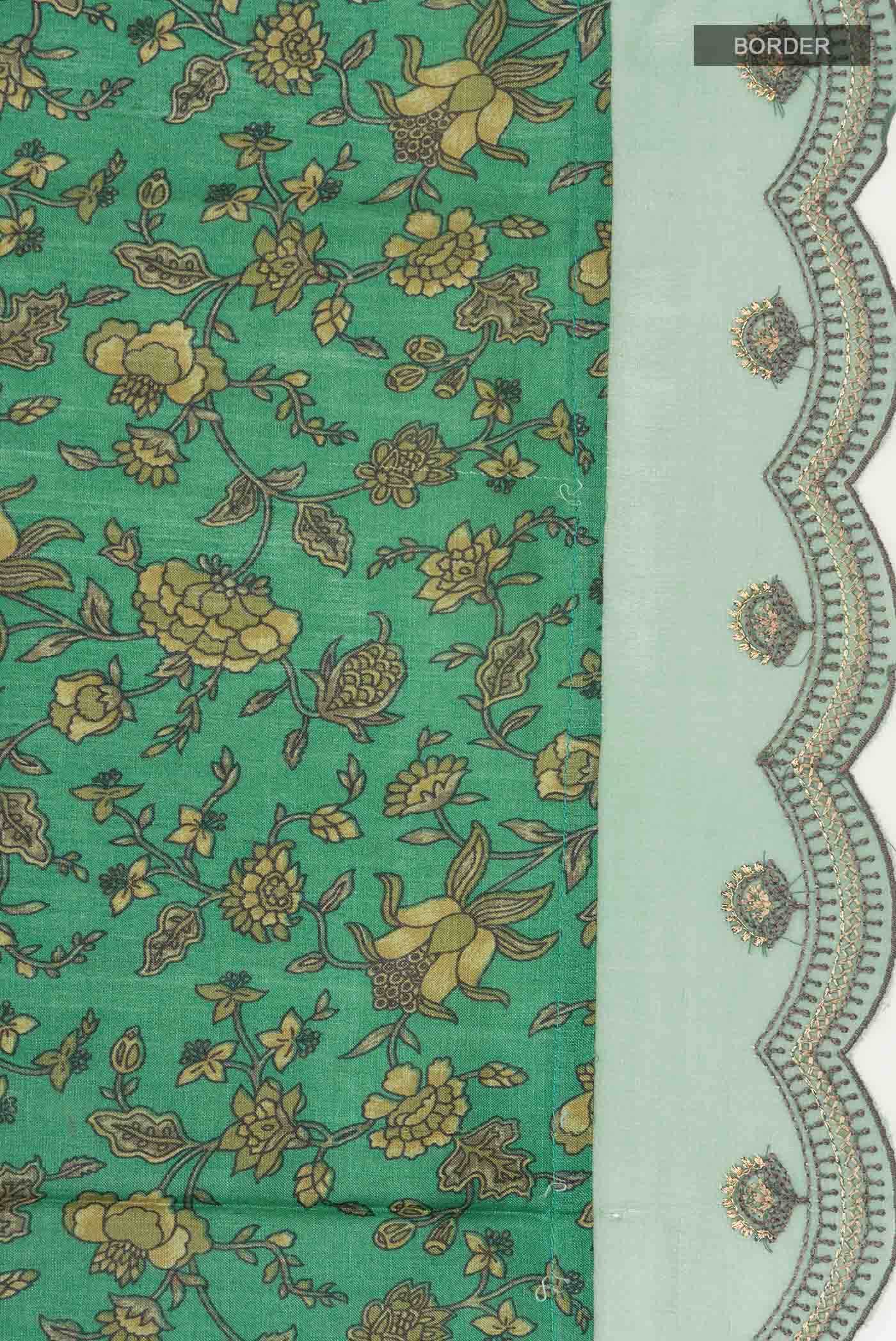 Green Tussar Silk Saree - Image 4
