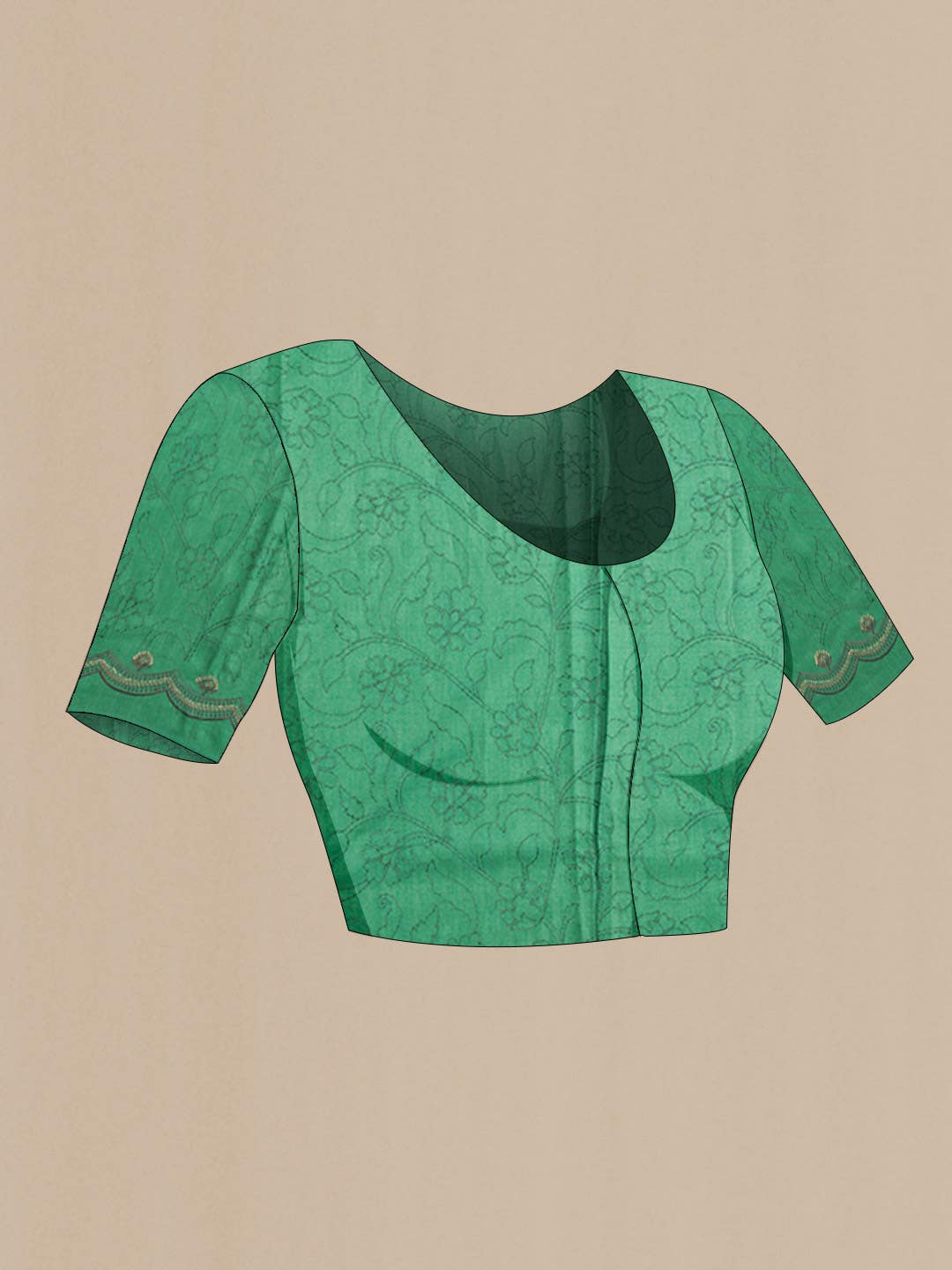 Green Tussar Silk Saree - Image 5