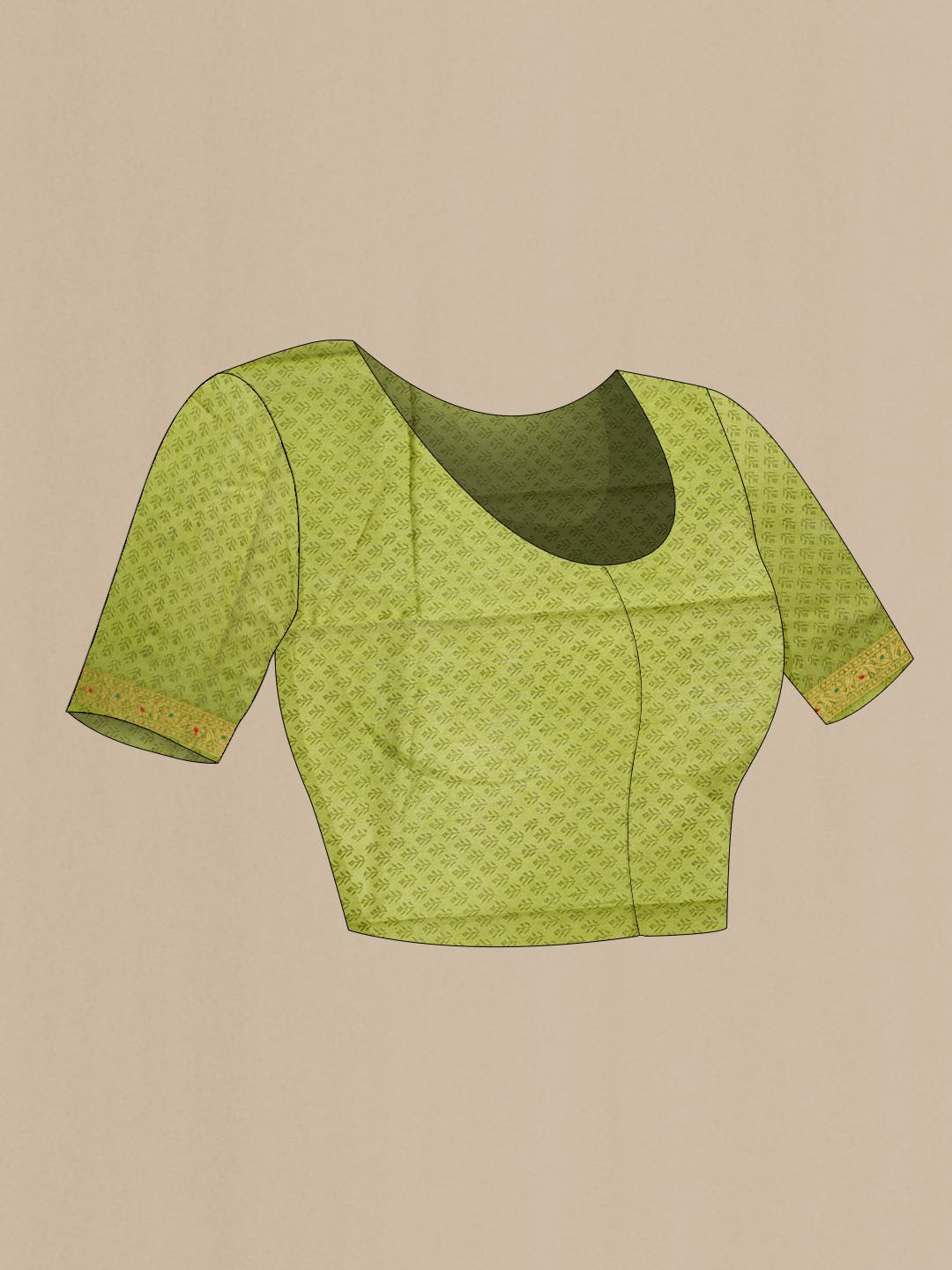 Green Tussar Silk Saree - Image 4