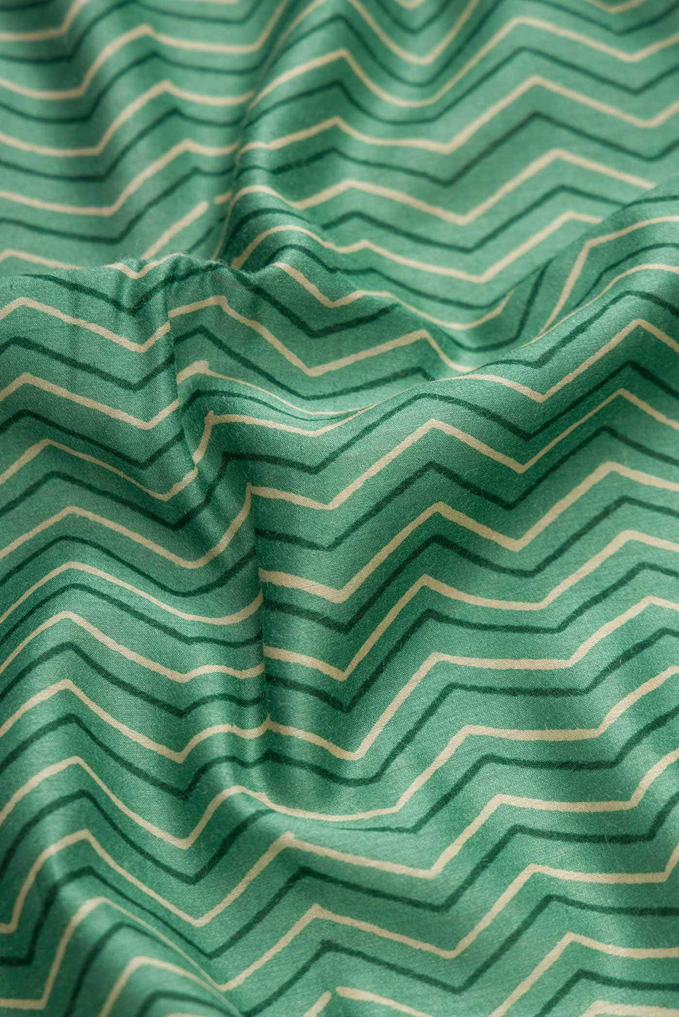 Green Tussar Silk Saree - Image 2