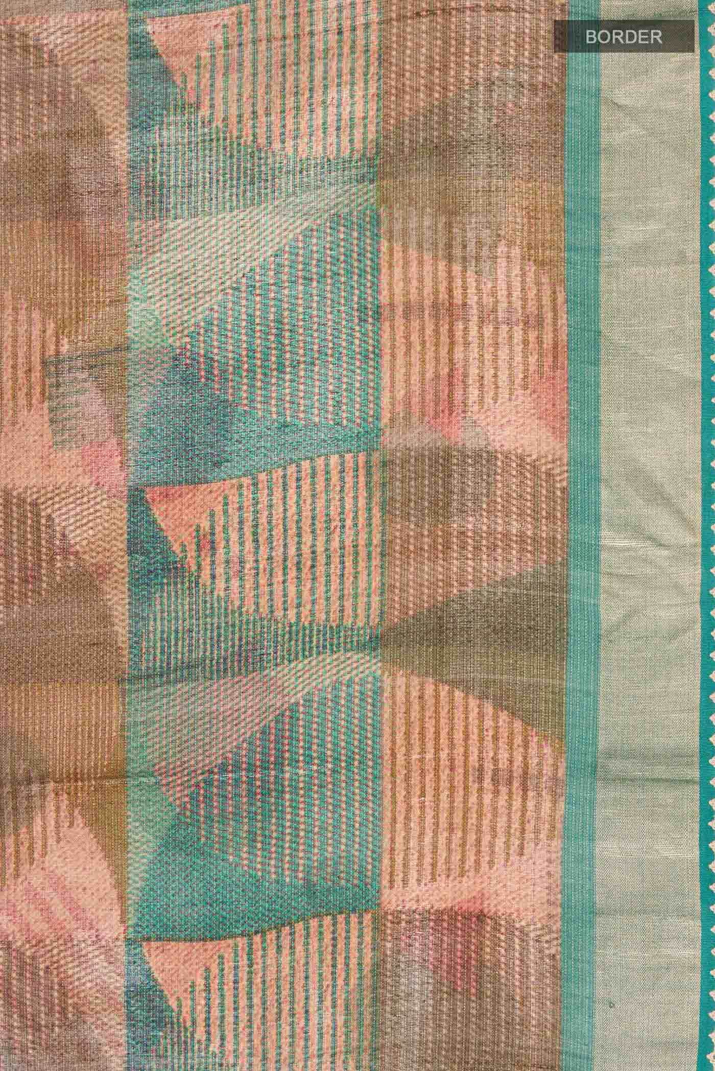 Green Tussar Silk Saree - Image 5