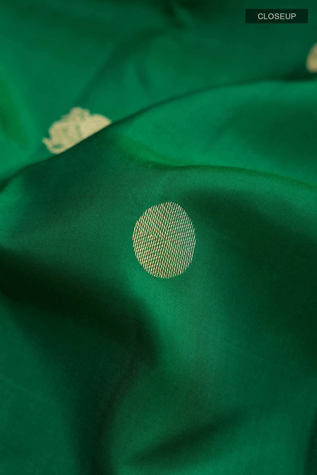 Green Kanchipuram Silk Saree - Image 3