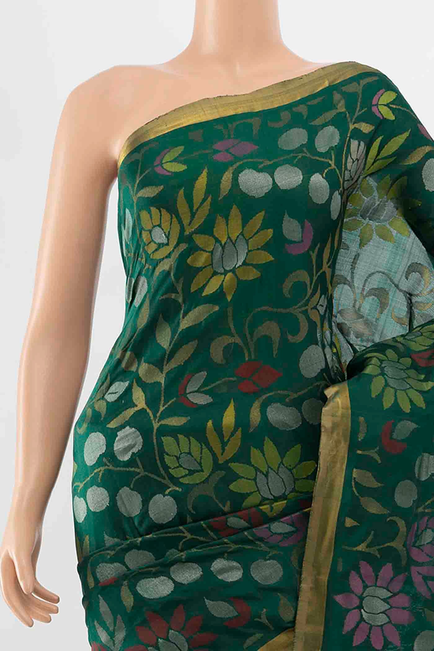 Green Uppada Silk Saree - Image 2