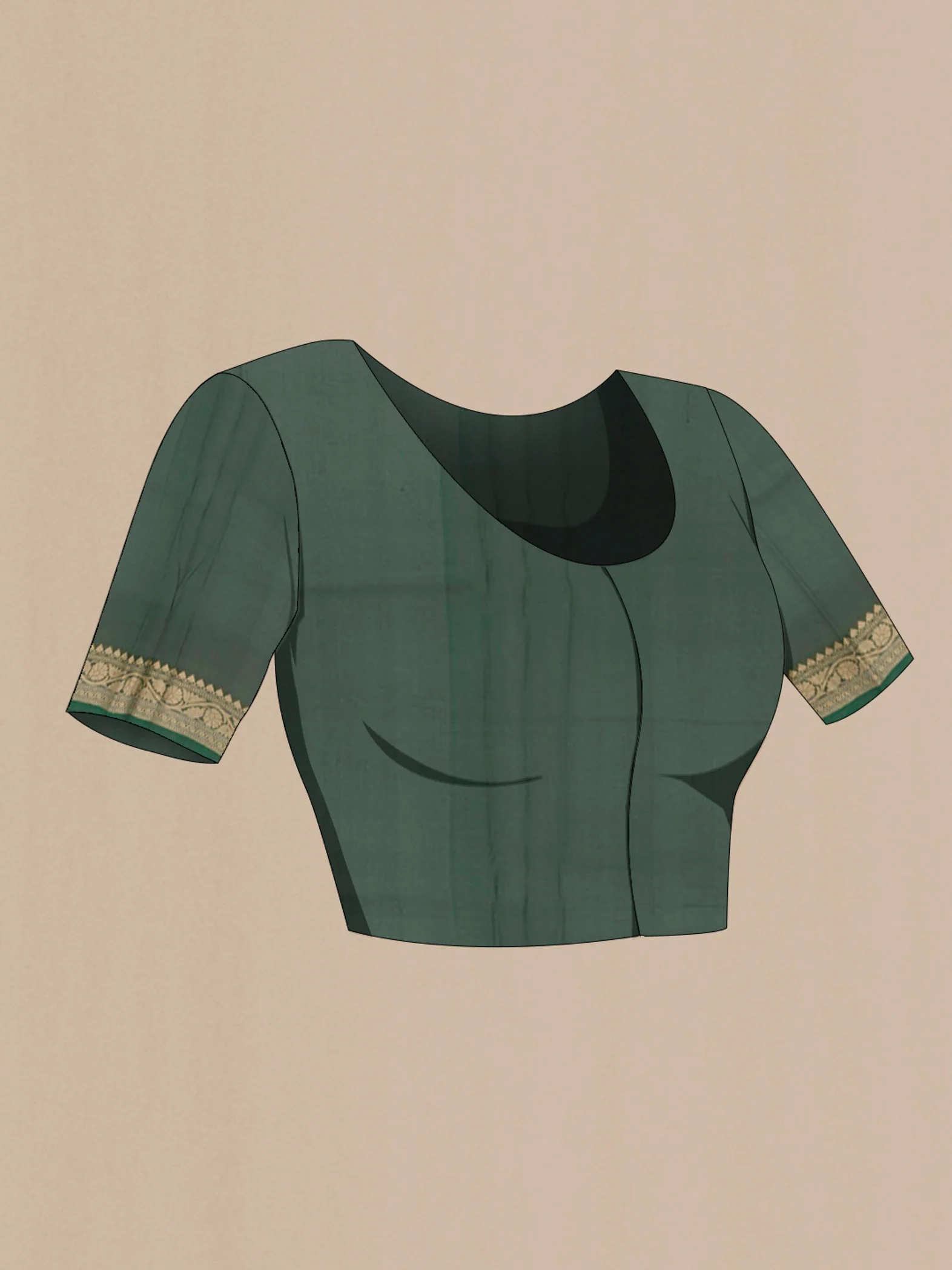 Grey Banarasi Kora Silk Saree - Image 2