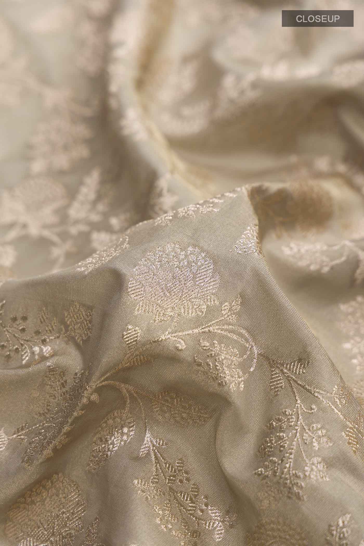 Grey Banarasi Silk Saree - Image 2