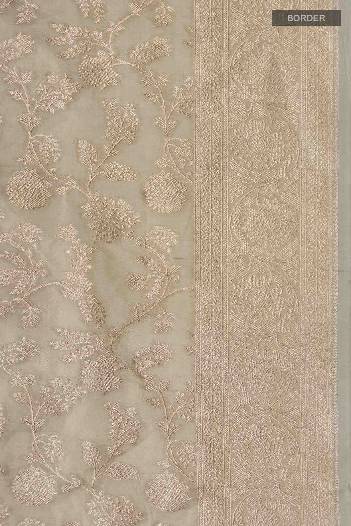 Grey Banarasi Silk Saree - Image 3