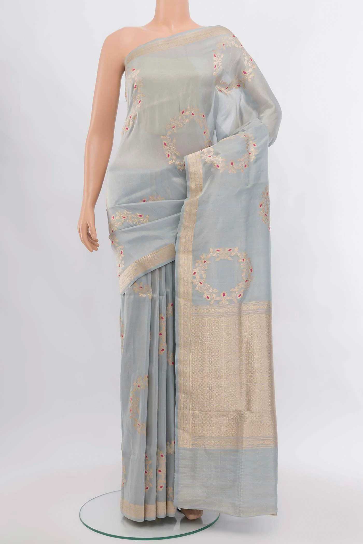 Light Blue Banarasi Silk Saree