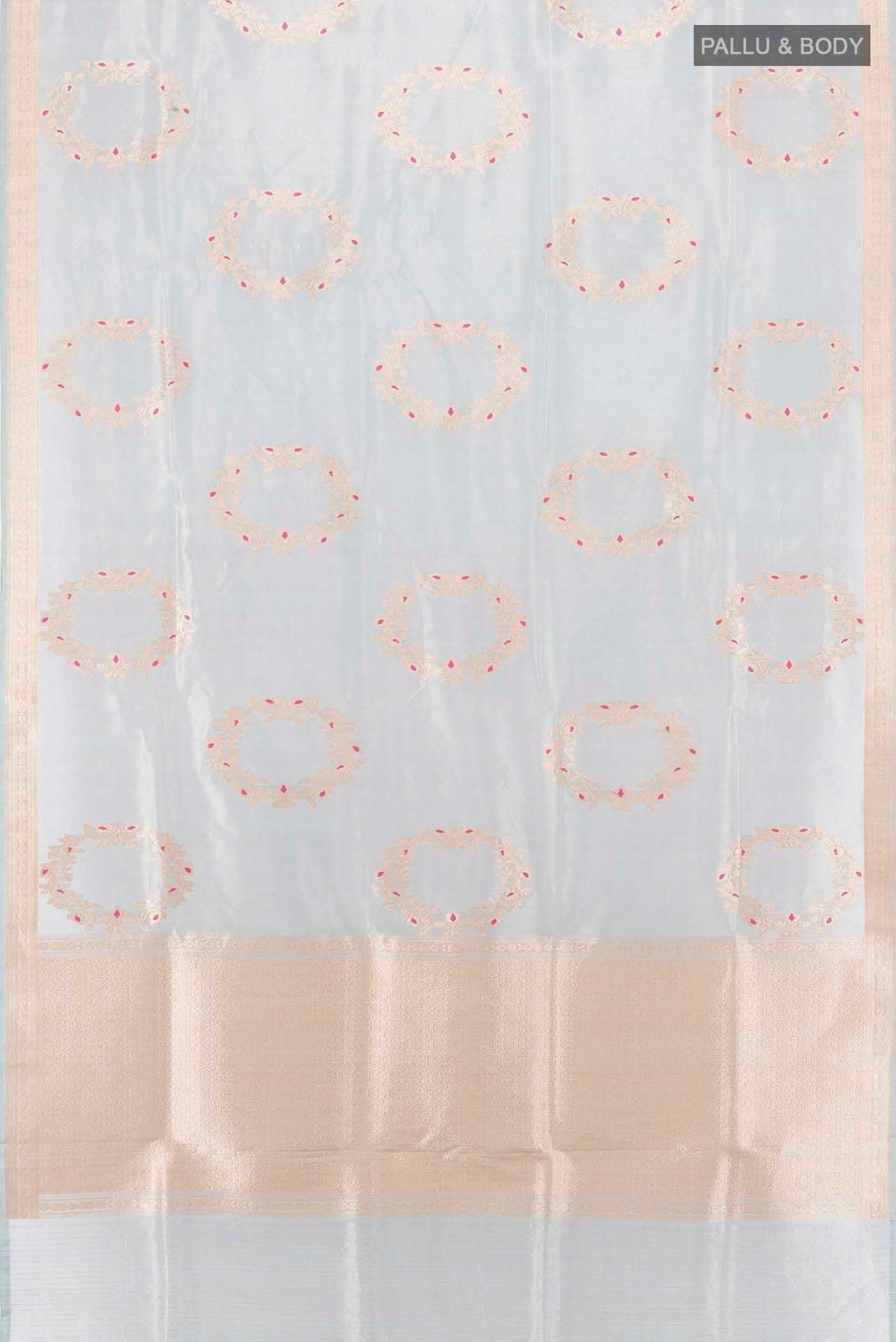Light Blue Banarasi Silk Saree - Image 5