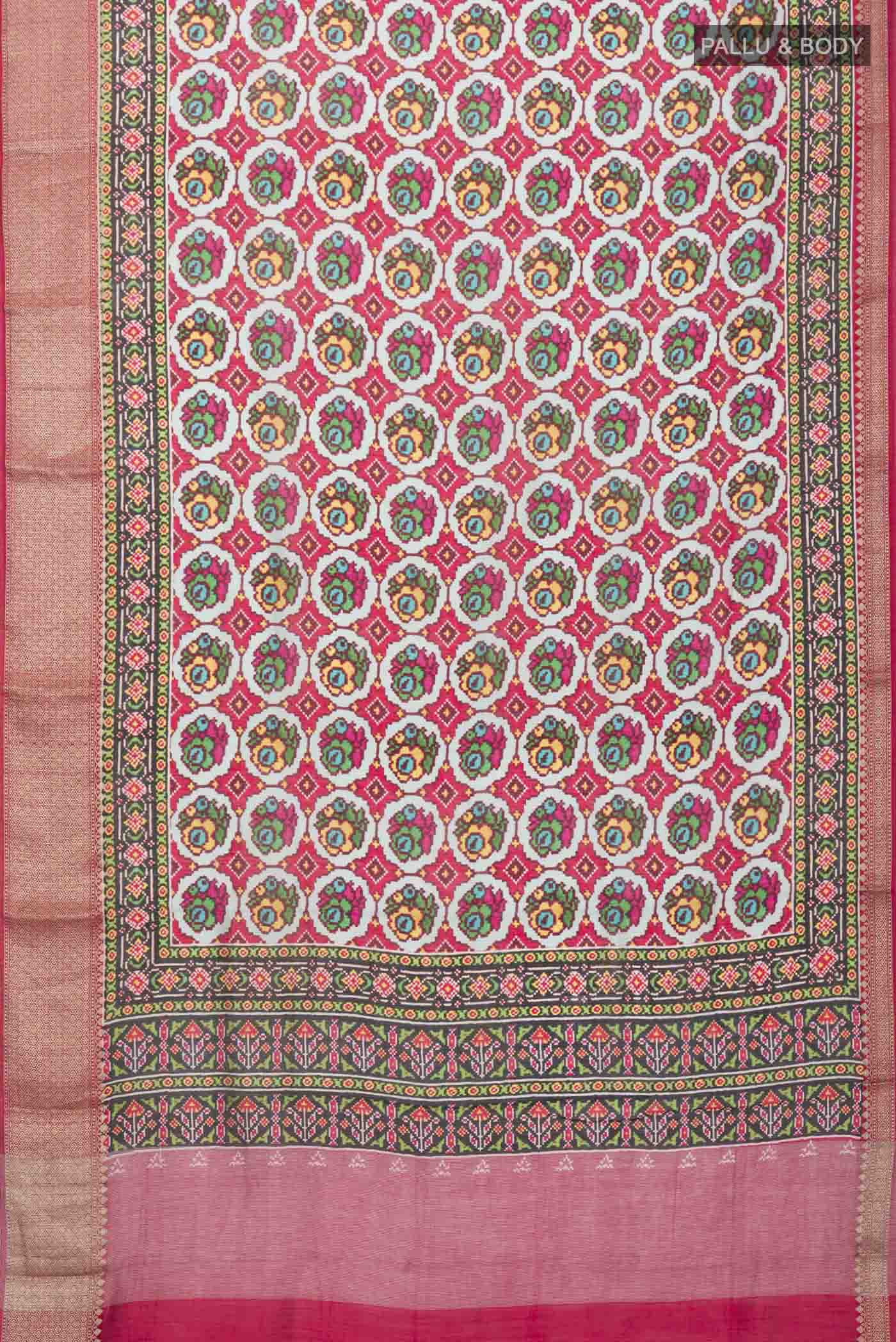 Grey Bhagalpuri Tussar Silk Saree - Image 5