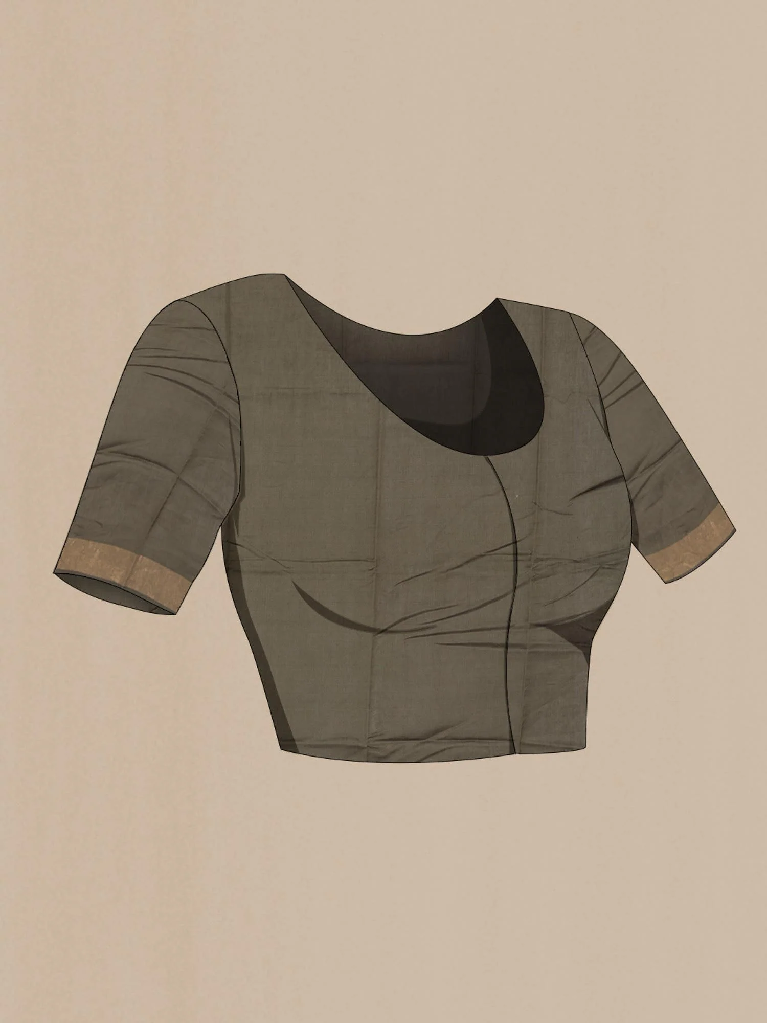 Grey Bhagalpuri Tussar Silk Saree - Image 5