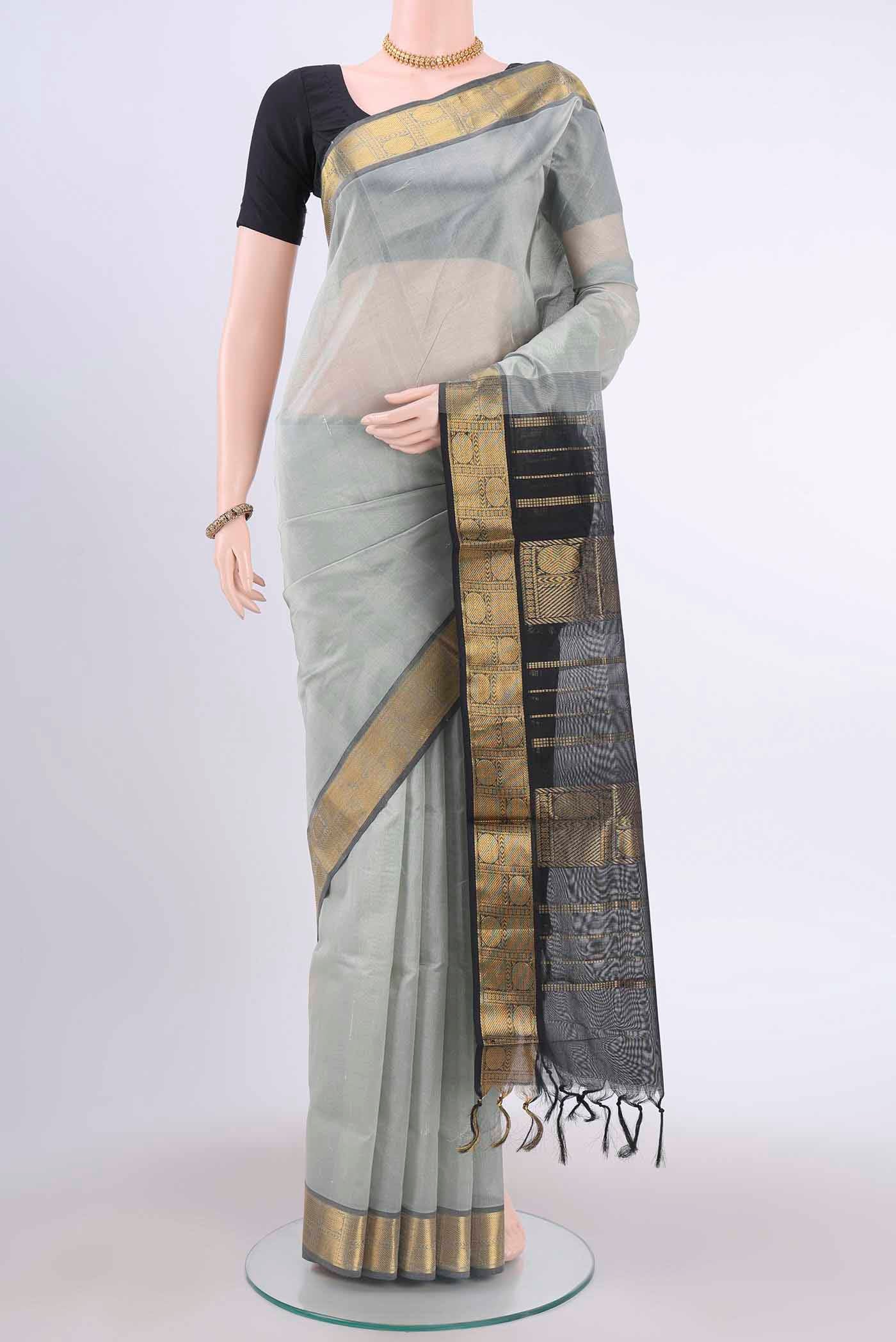 Grey Coimbatore Silk Cotton Saree
