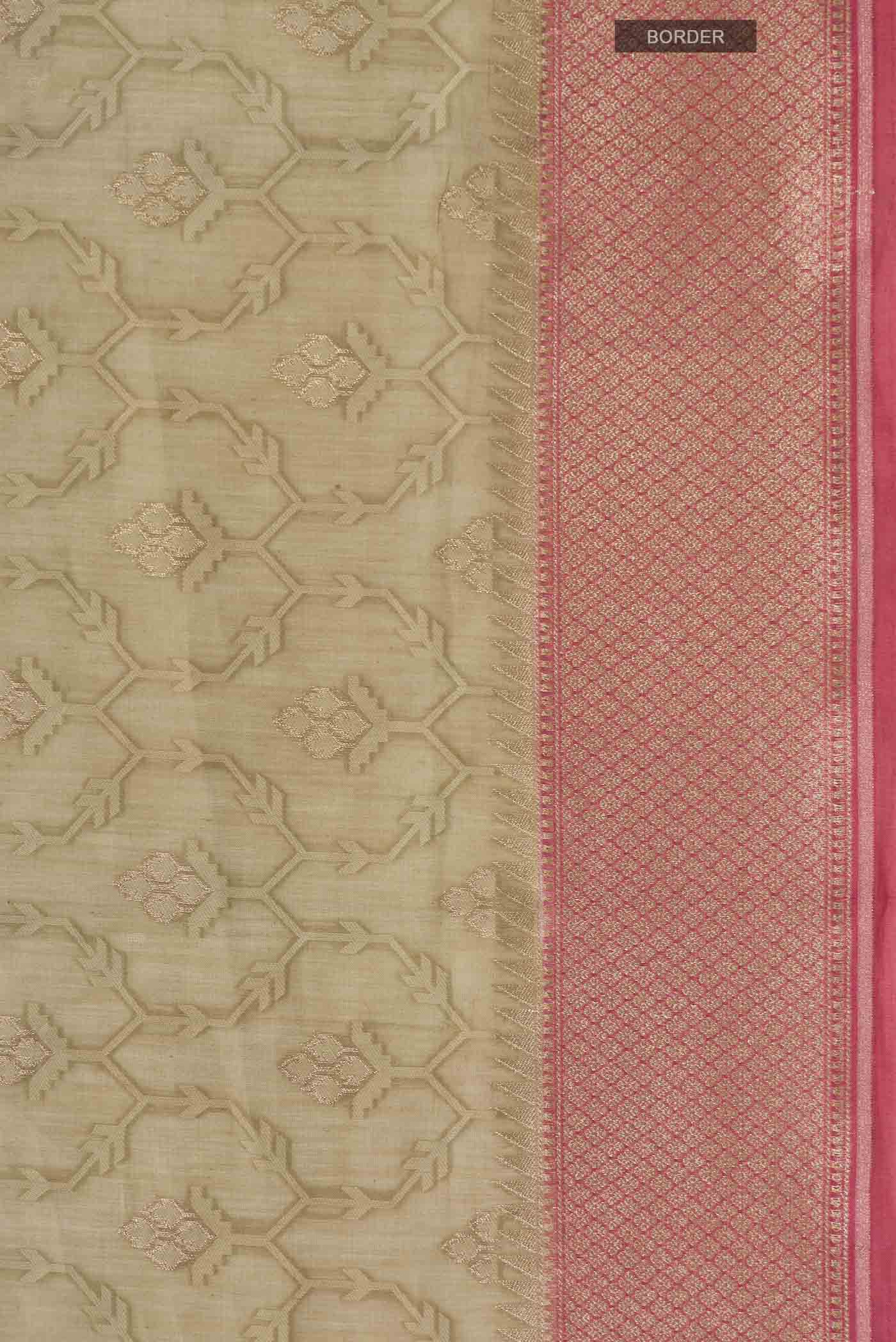 Grey Chanderi Silk Cotton Saree - Image 3