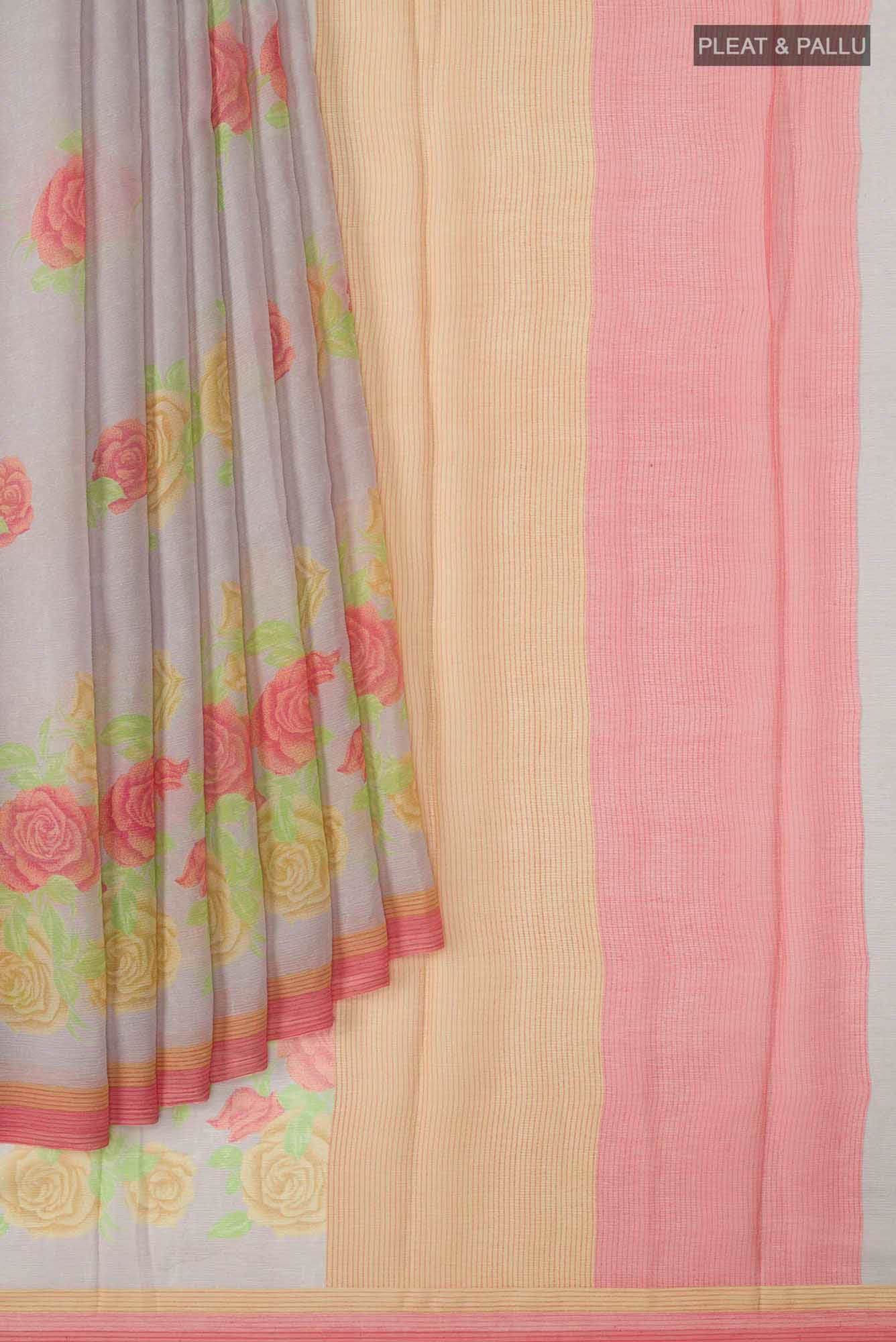 Grey Chiffon Saree - Image 2