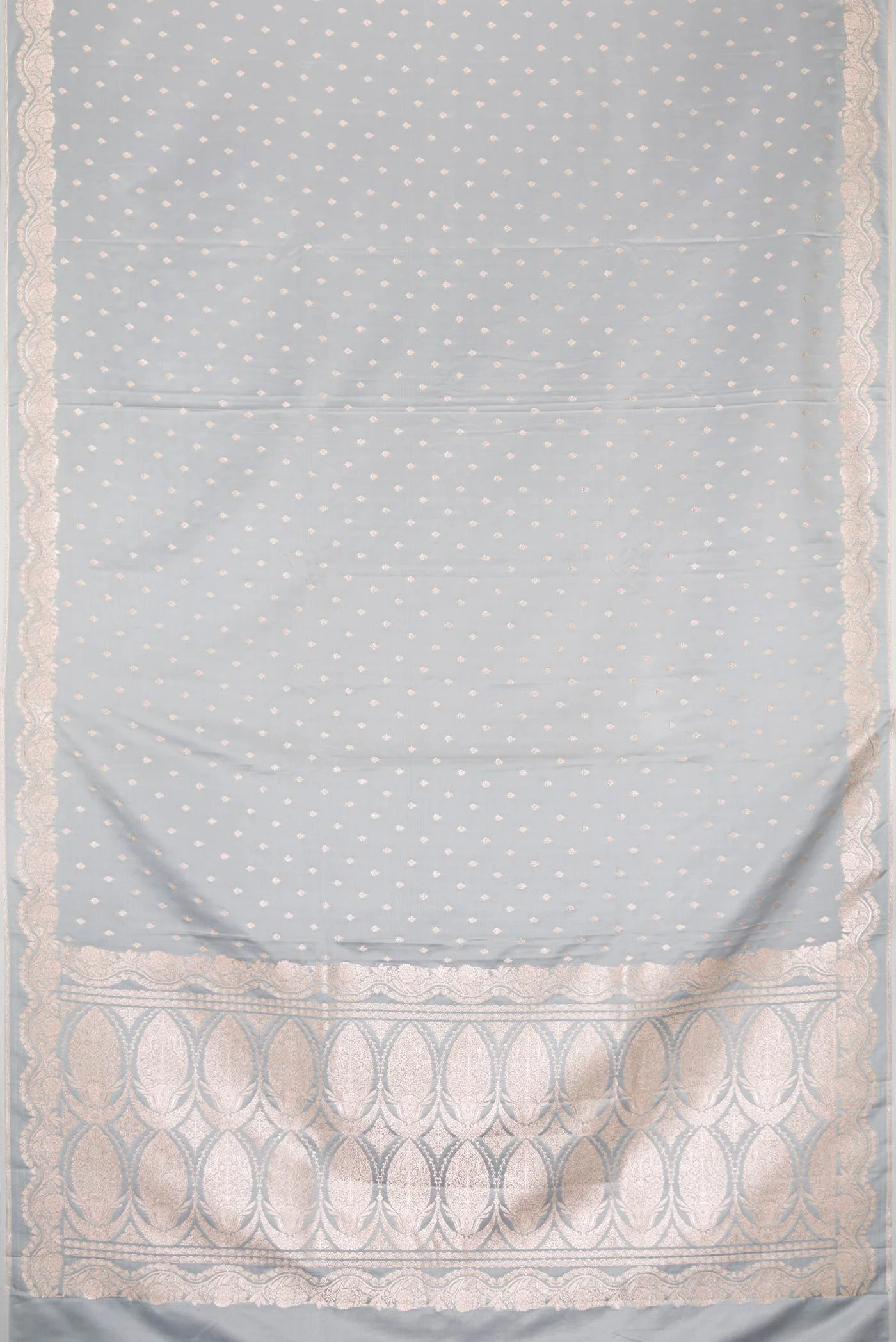 Grey Blended Banarasi Silk Saree - Image 3