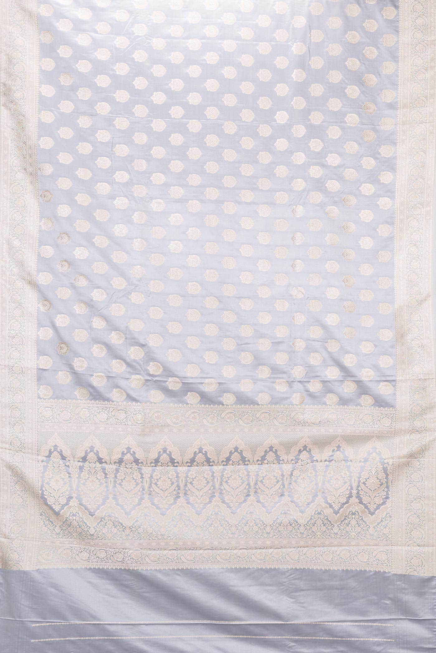 Grey Dual Tone Blended Banarasi Silk Saree - Image 2