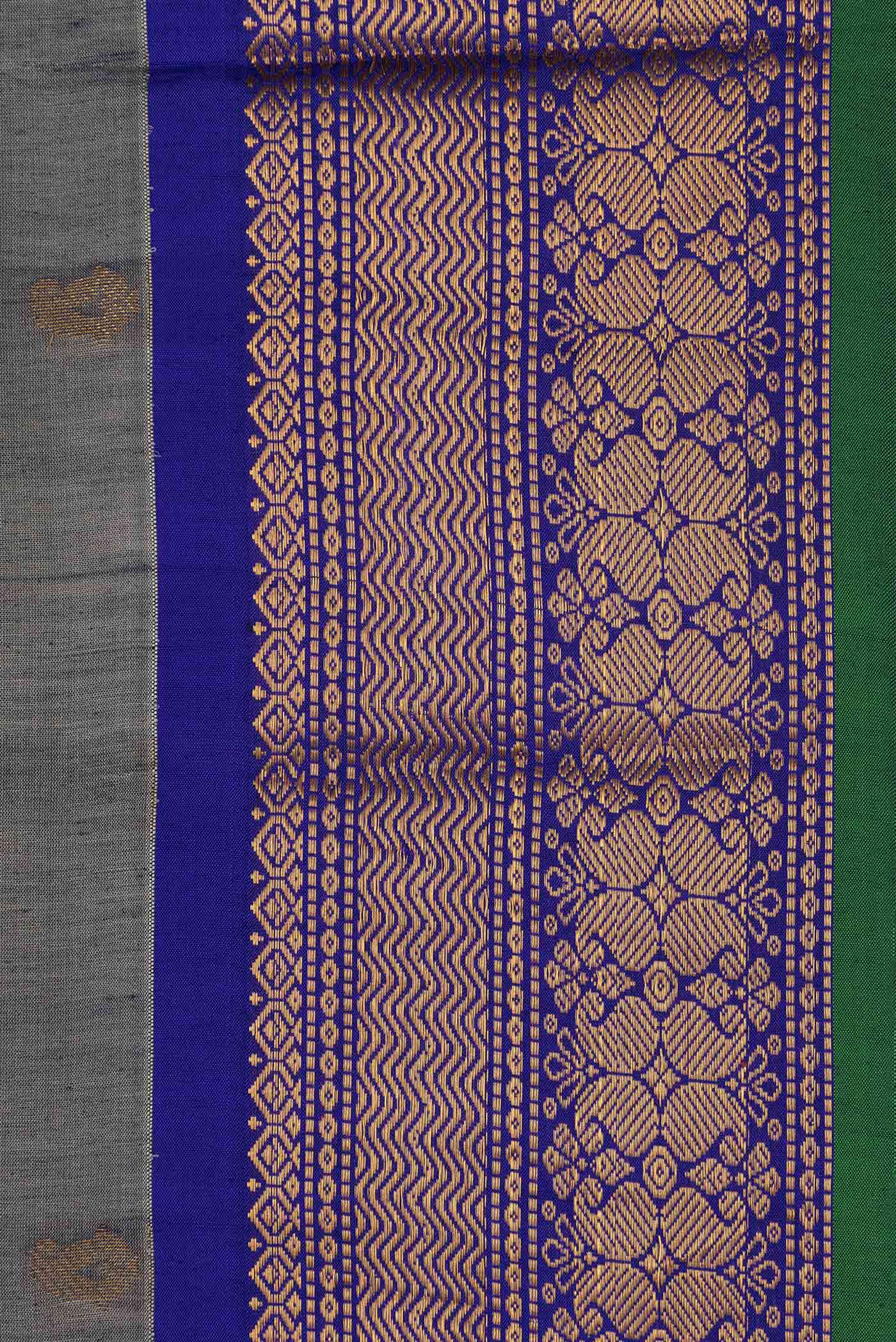 Grey Gadwal cotton Saree - Image 3