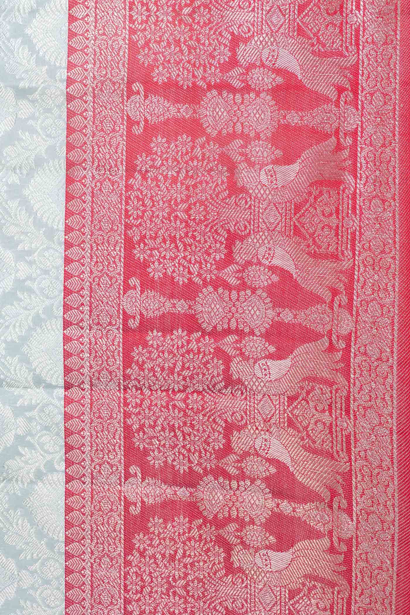Grey Dual Tone Kanjivaram Saree - Image 3