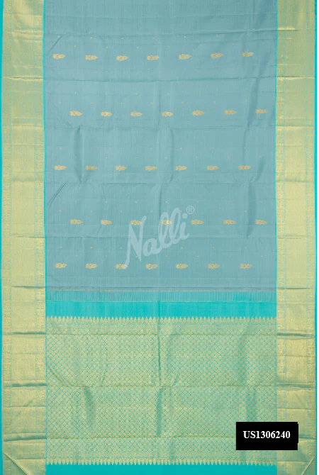 Grey Dual Tone Kanchipuram Silk Saree