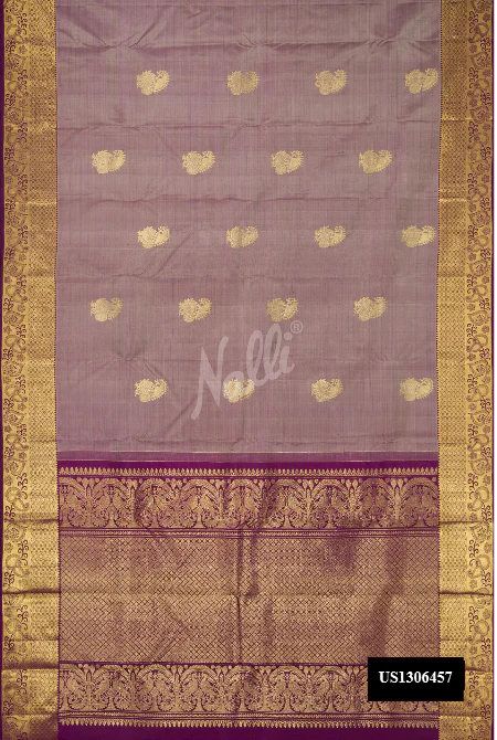 Grey Dual Tone Kanchipuram Silk Saree