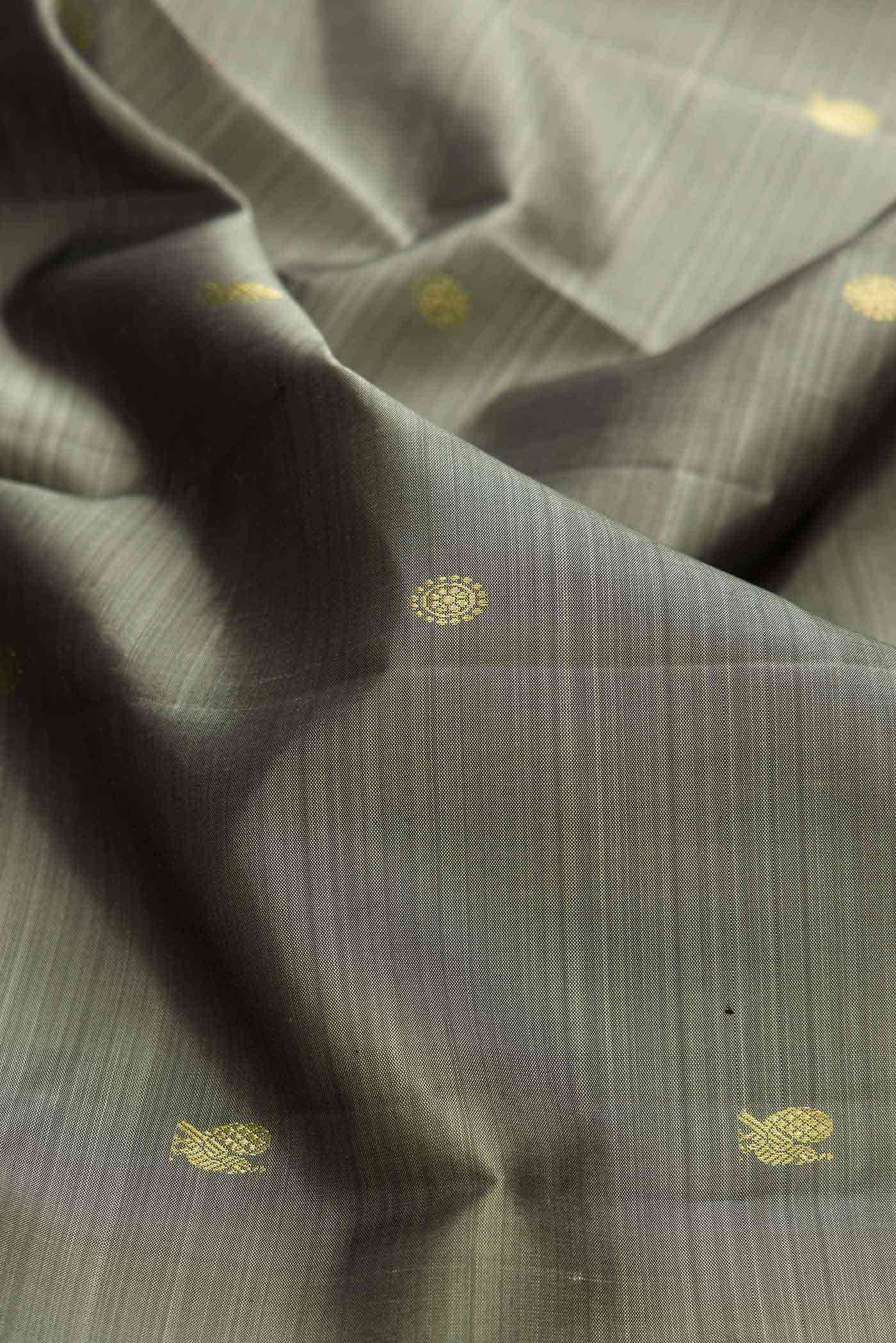Grey Dual Tone Kanchipuram Silk Saree - Image 2