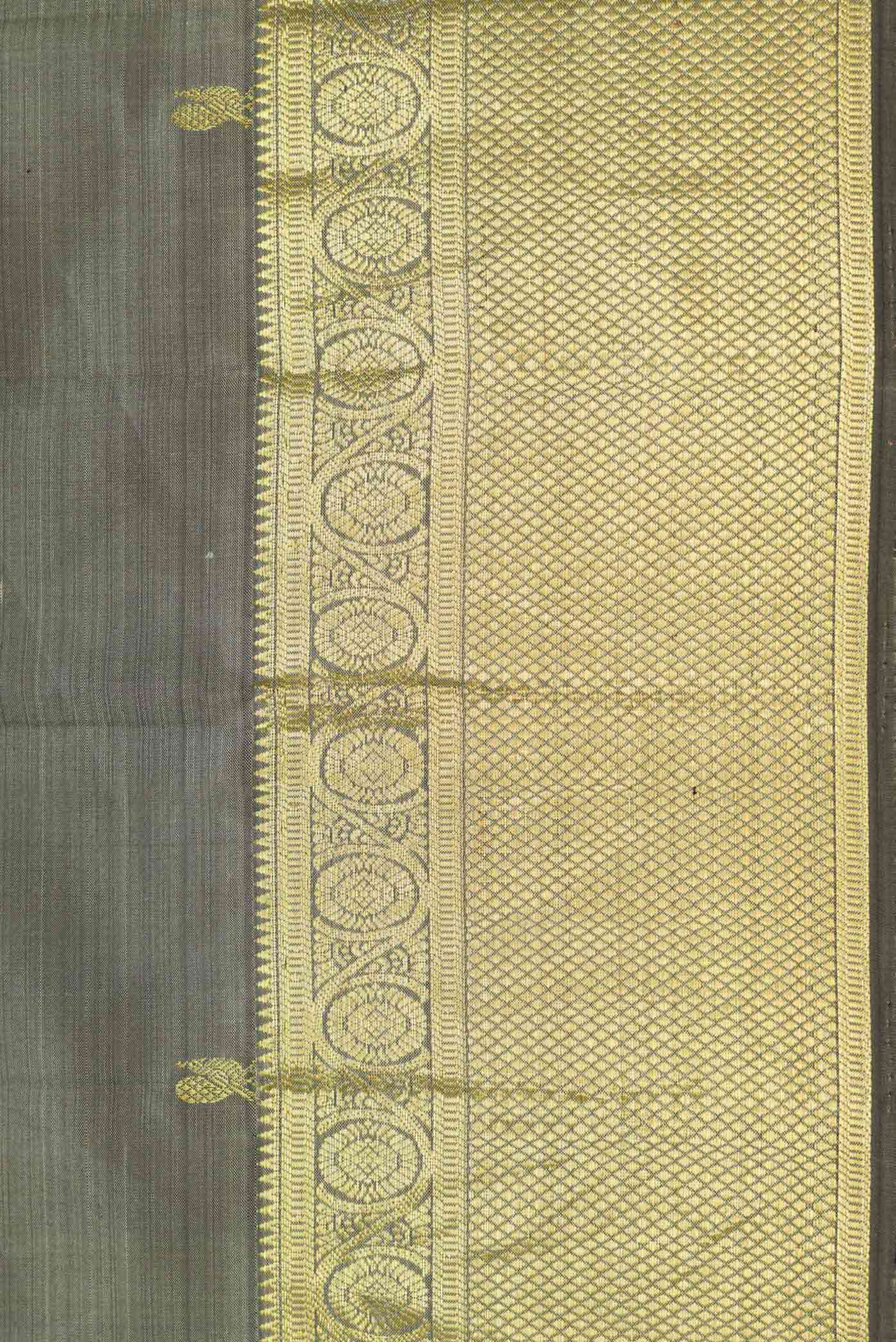 Grey Dual Tone Kanchipuram Silk Saree - Image 3