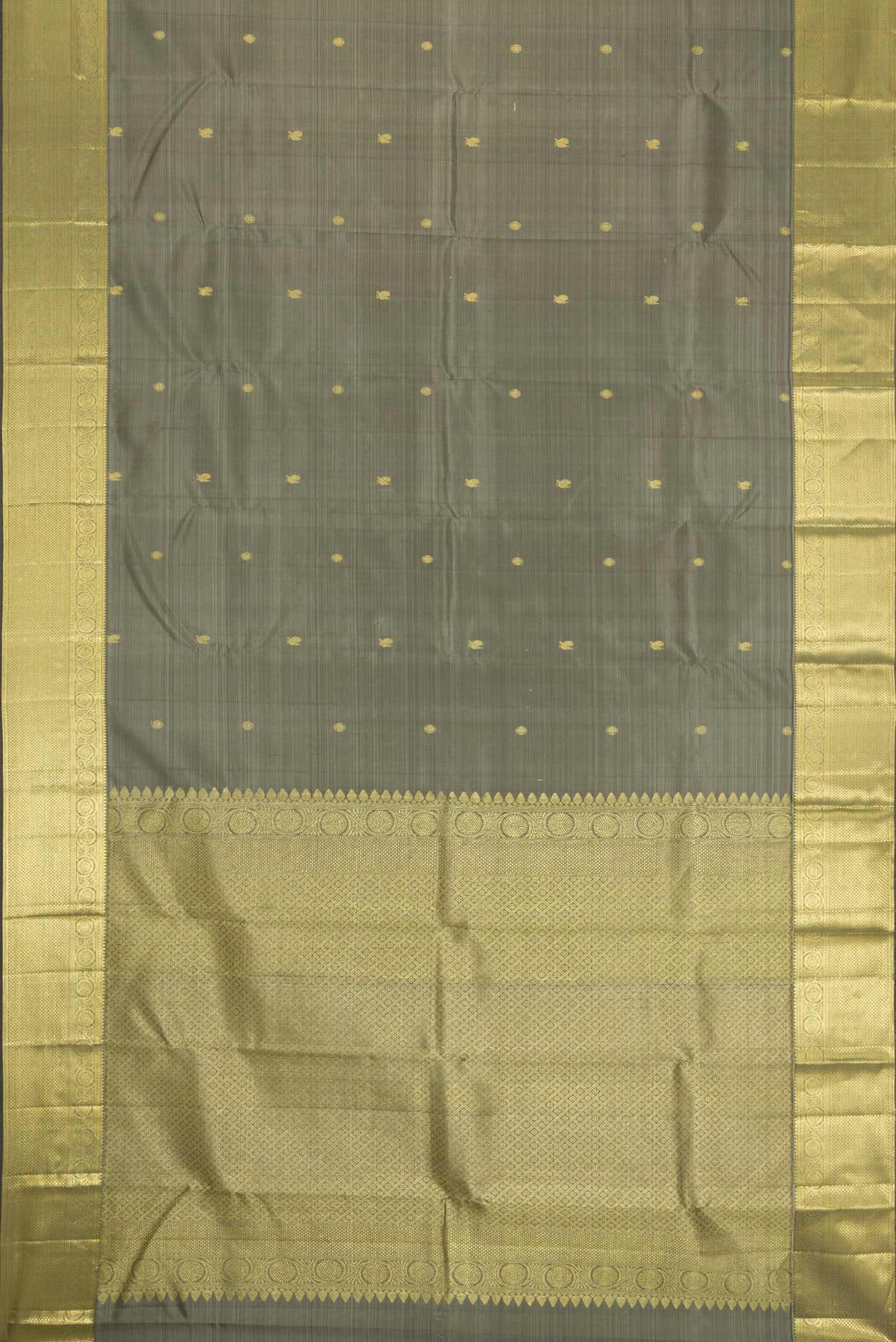 Grey Dual Tone Kanchipuram Silk Saree - Image 6