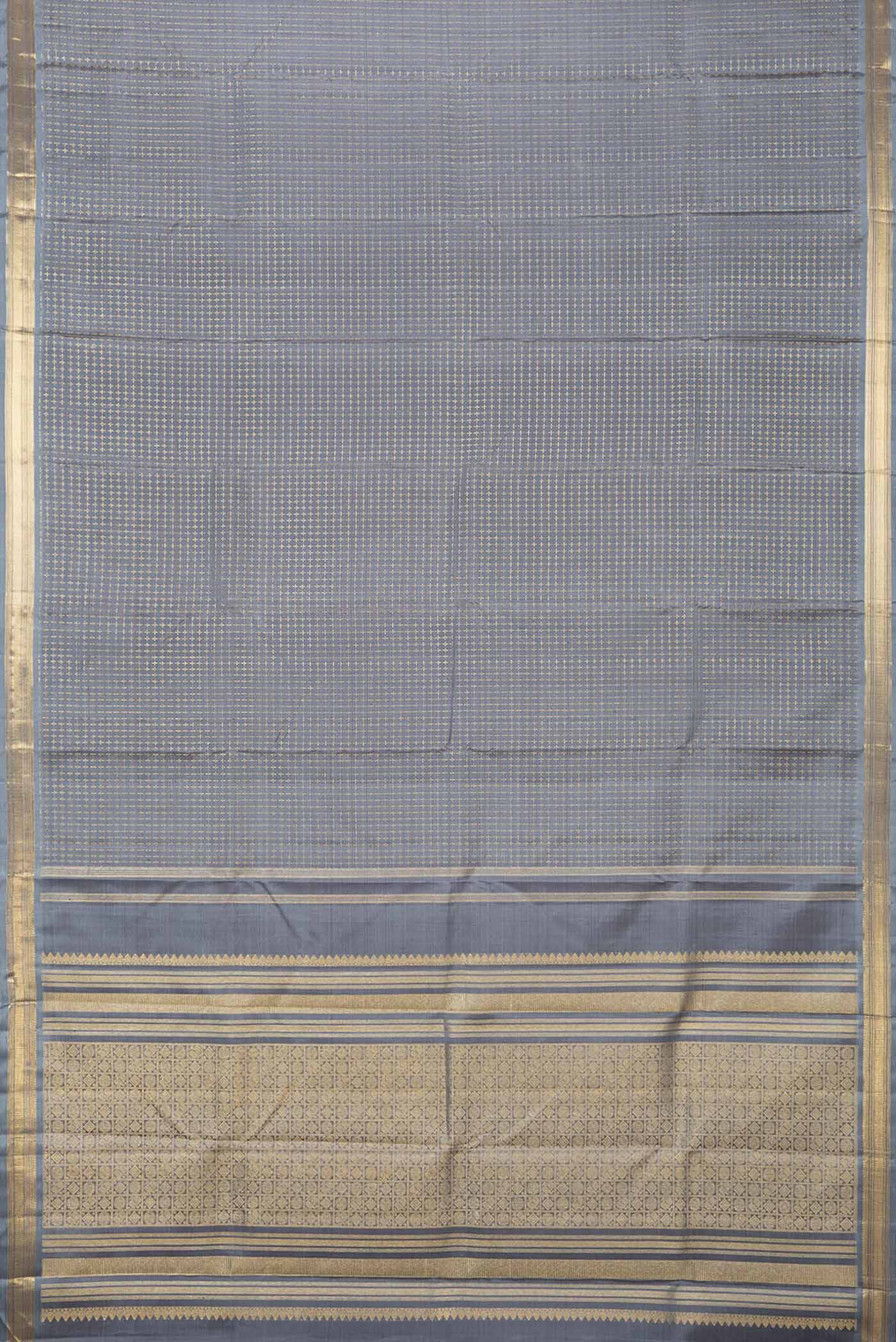 Grey Dual Tone Kanchipuram Silk Saree - Image 6