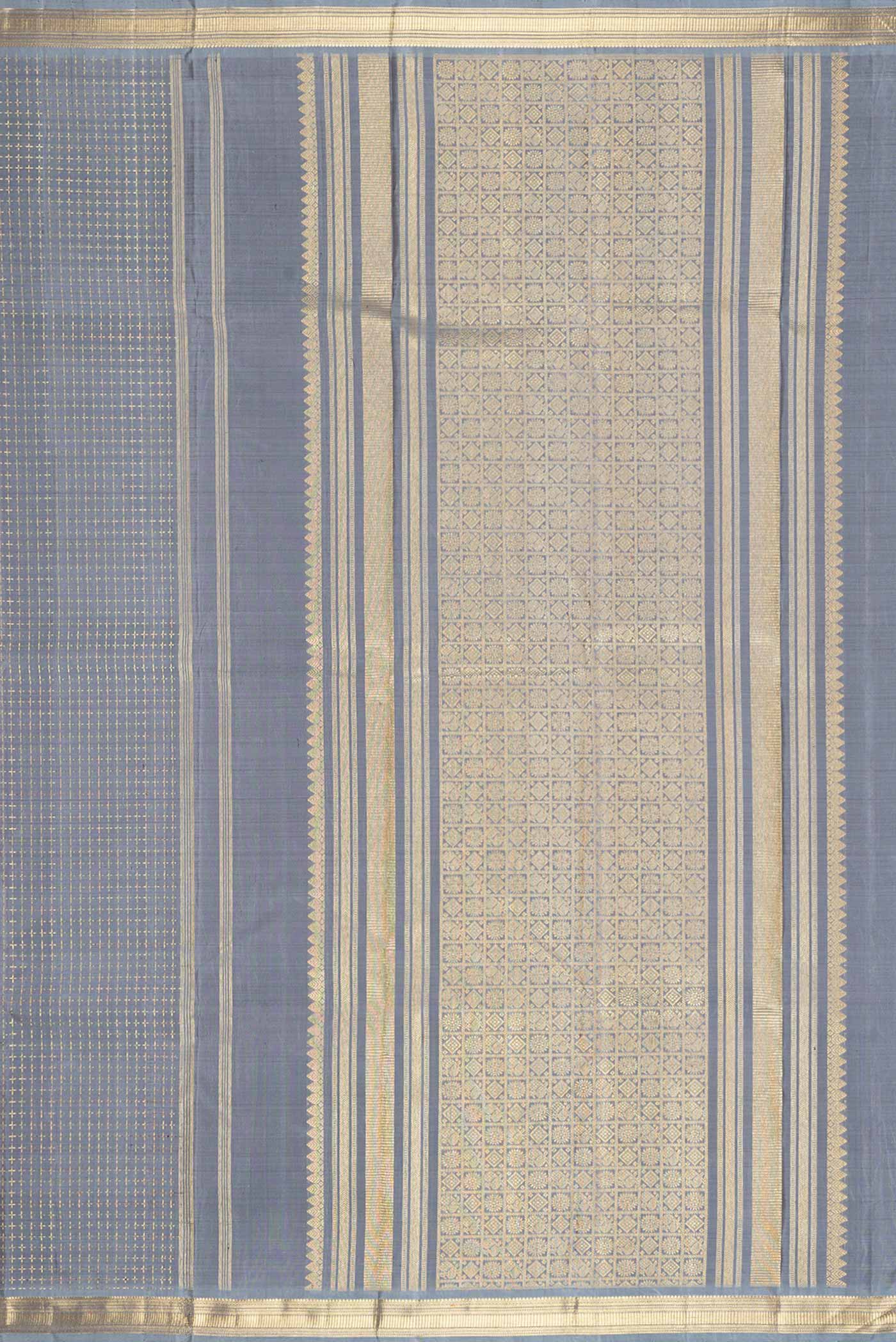 Grey Dual Tone Kanchipuram Silk Saree - Image 7
