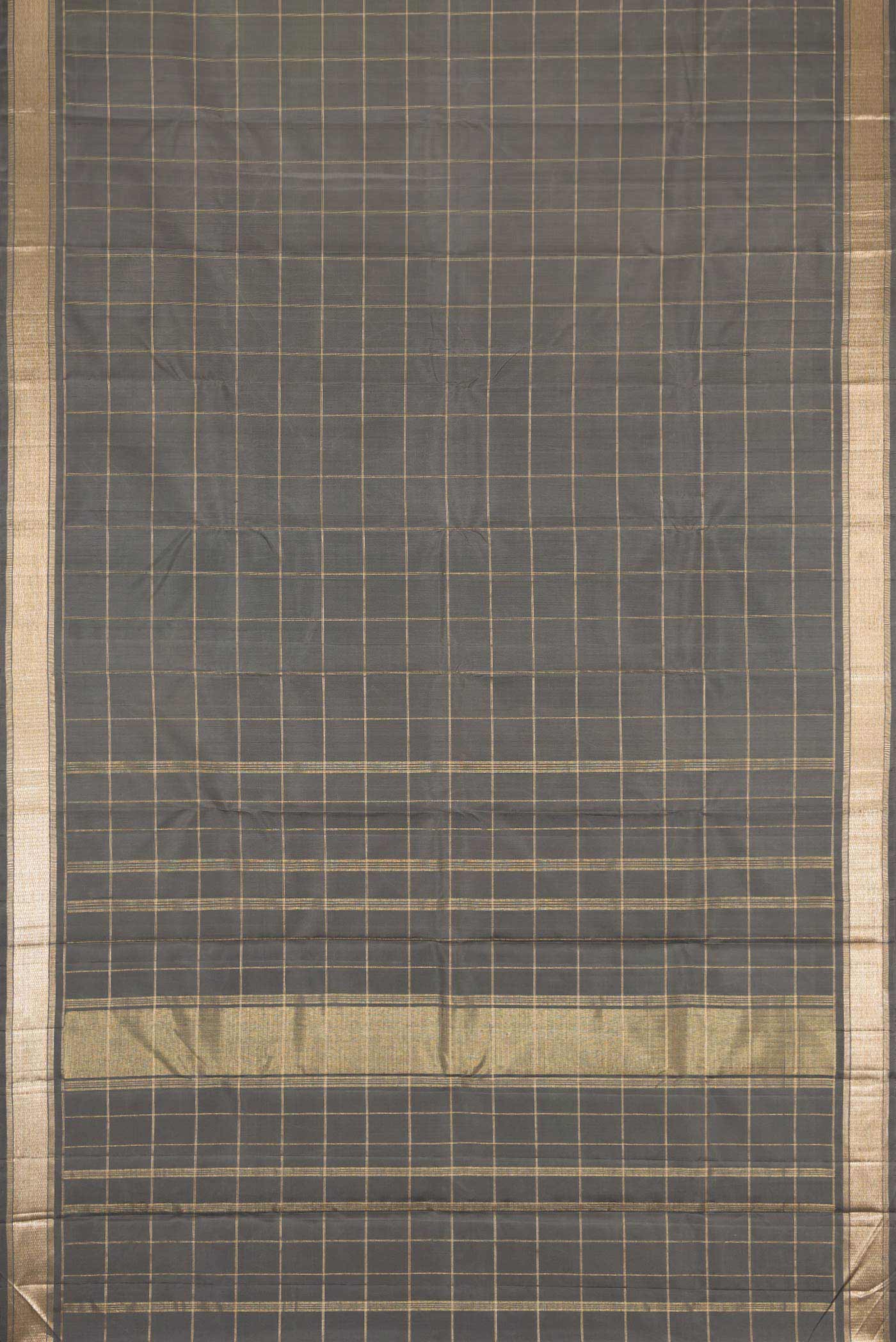 Grey Dual Tone Kanchipuram Silk Saree - Image 6