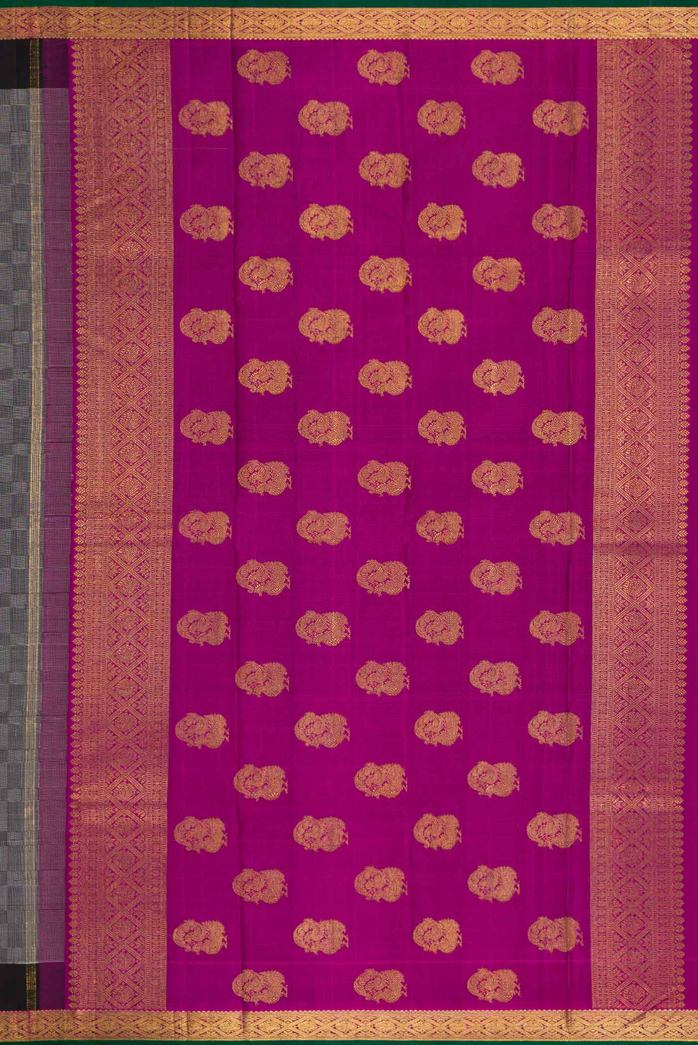 Grey Dual Tone Kanjivaram Silk Saree - Image 7