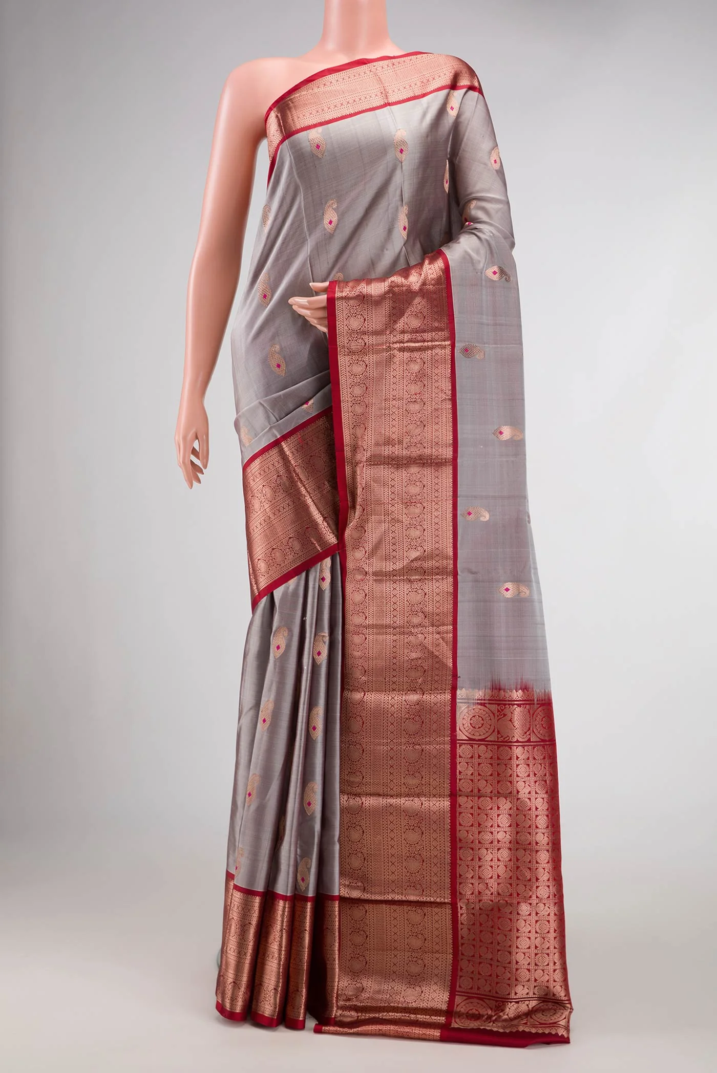 Grey Kanjivaram Silk Saree