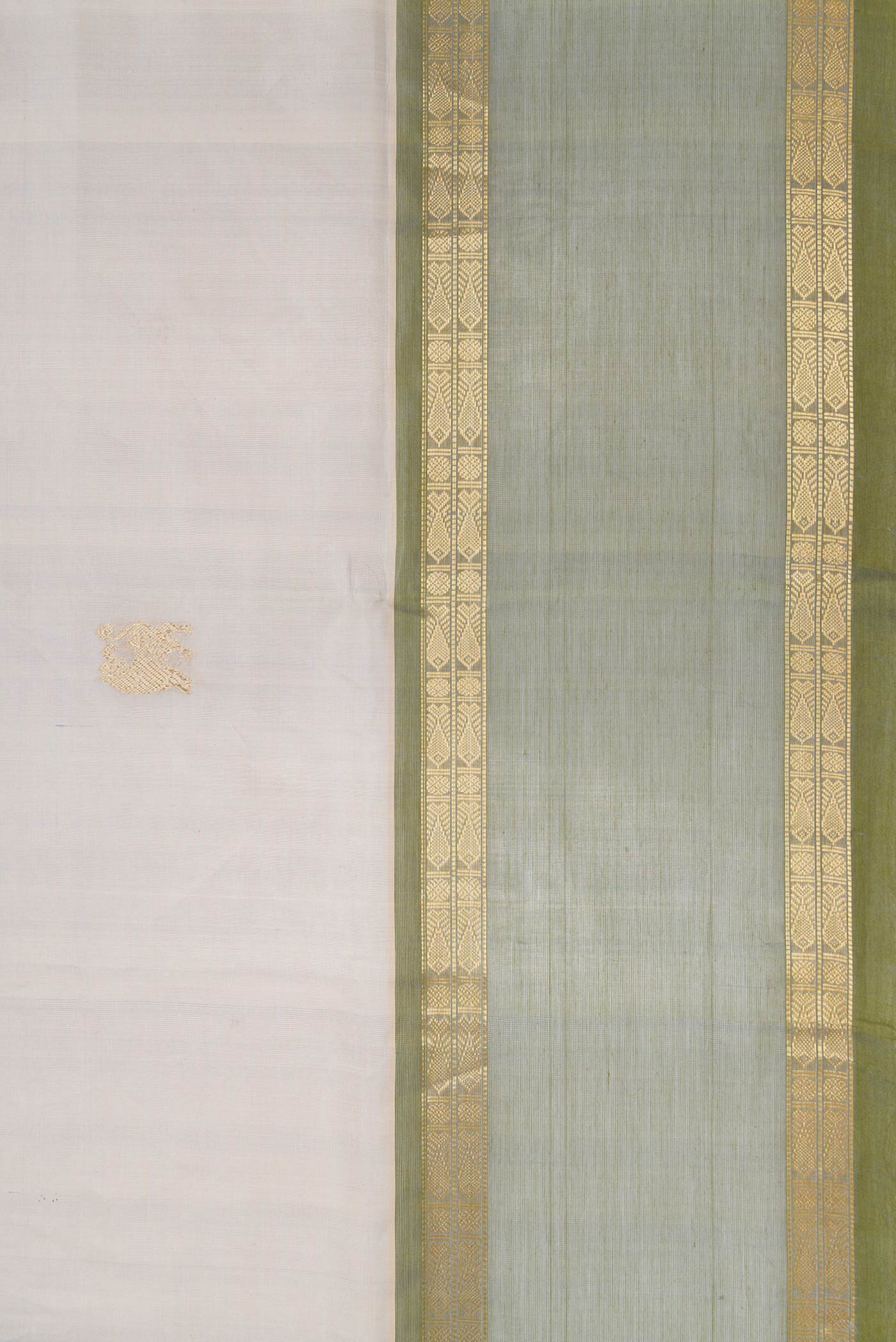 Grey Silk Cotton Saree - Image 3
