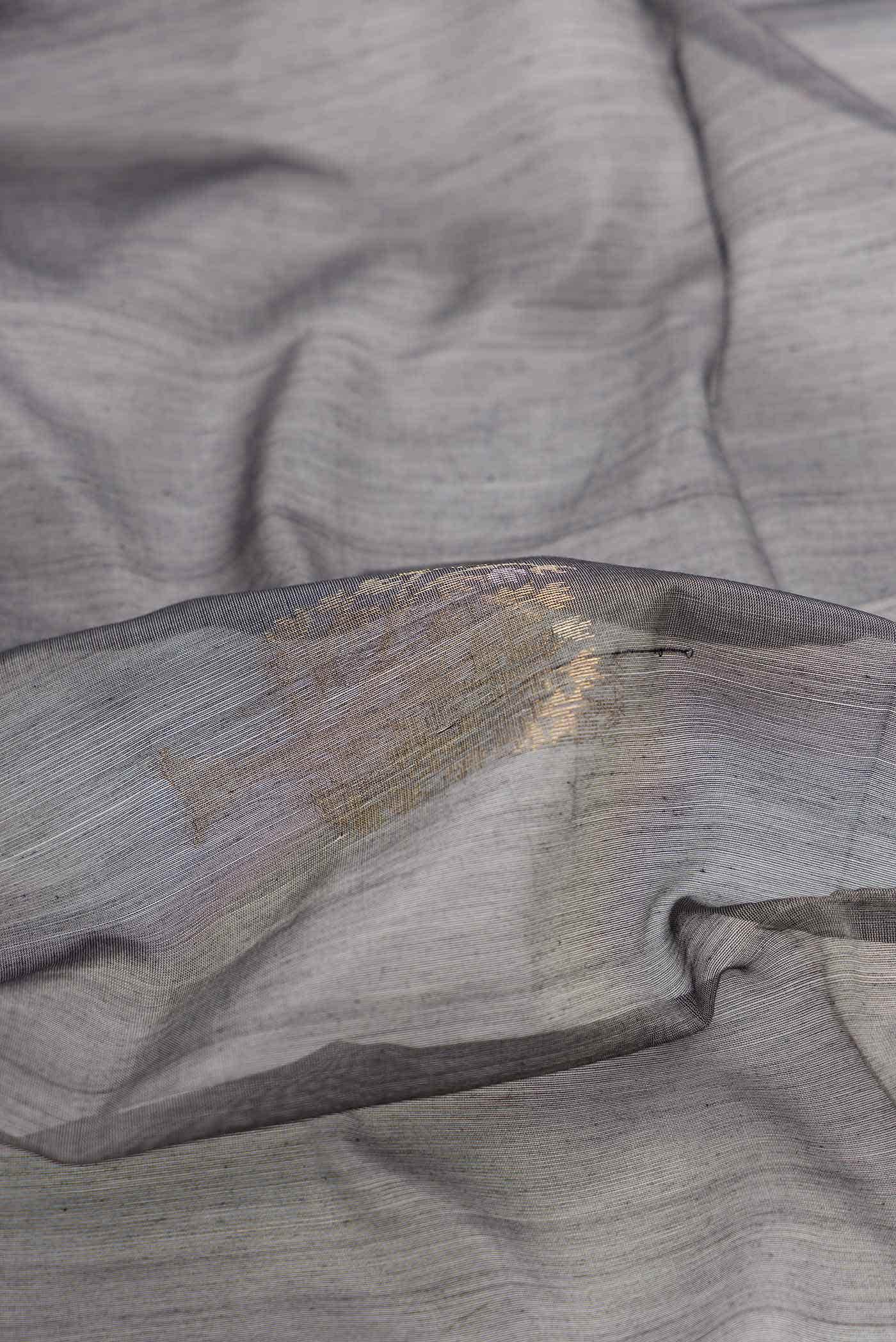 Grey Dual Tone Silk Cotton Saree - Image 2