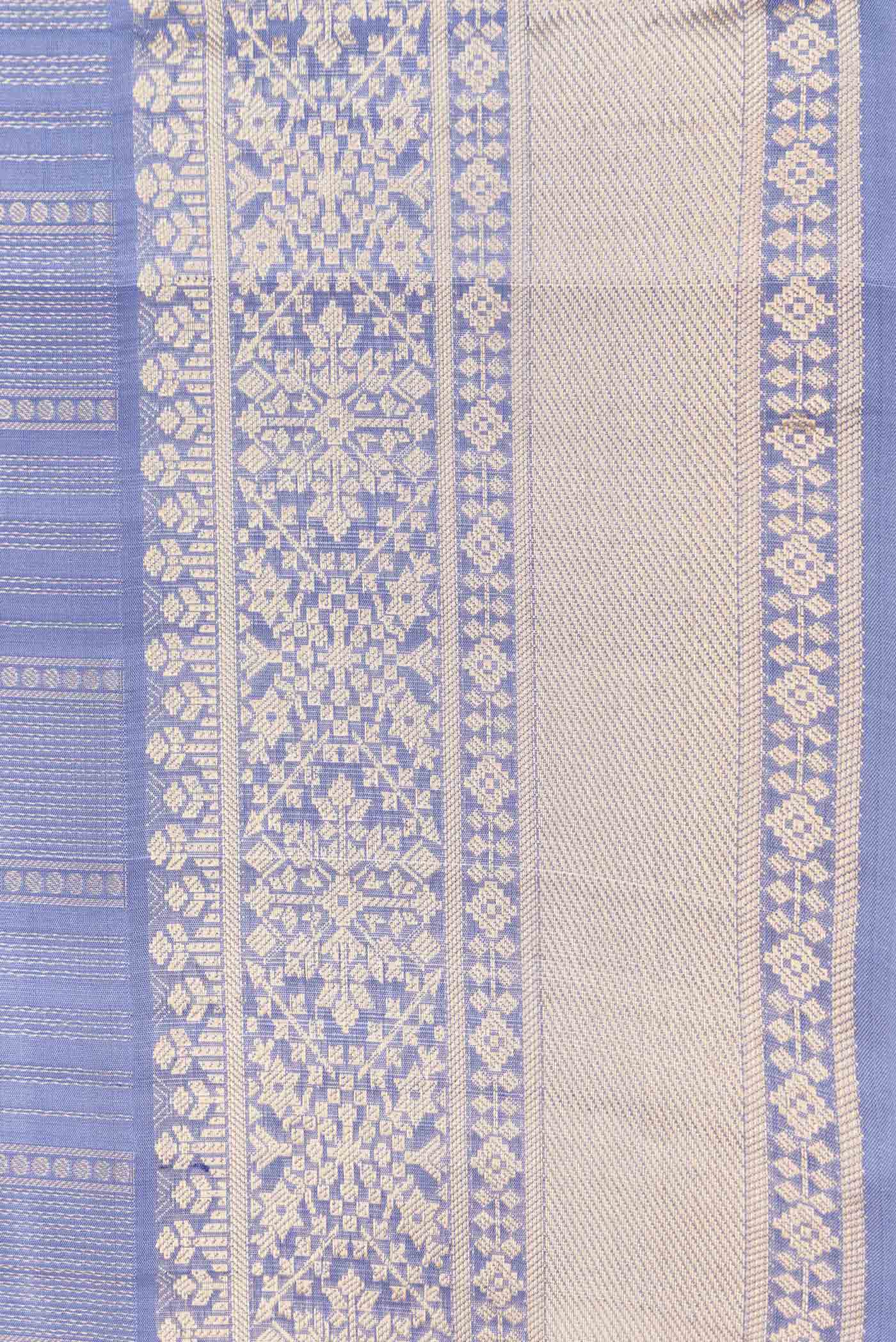 Grey Dual Tone Soft Silk Saree - Image 3