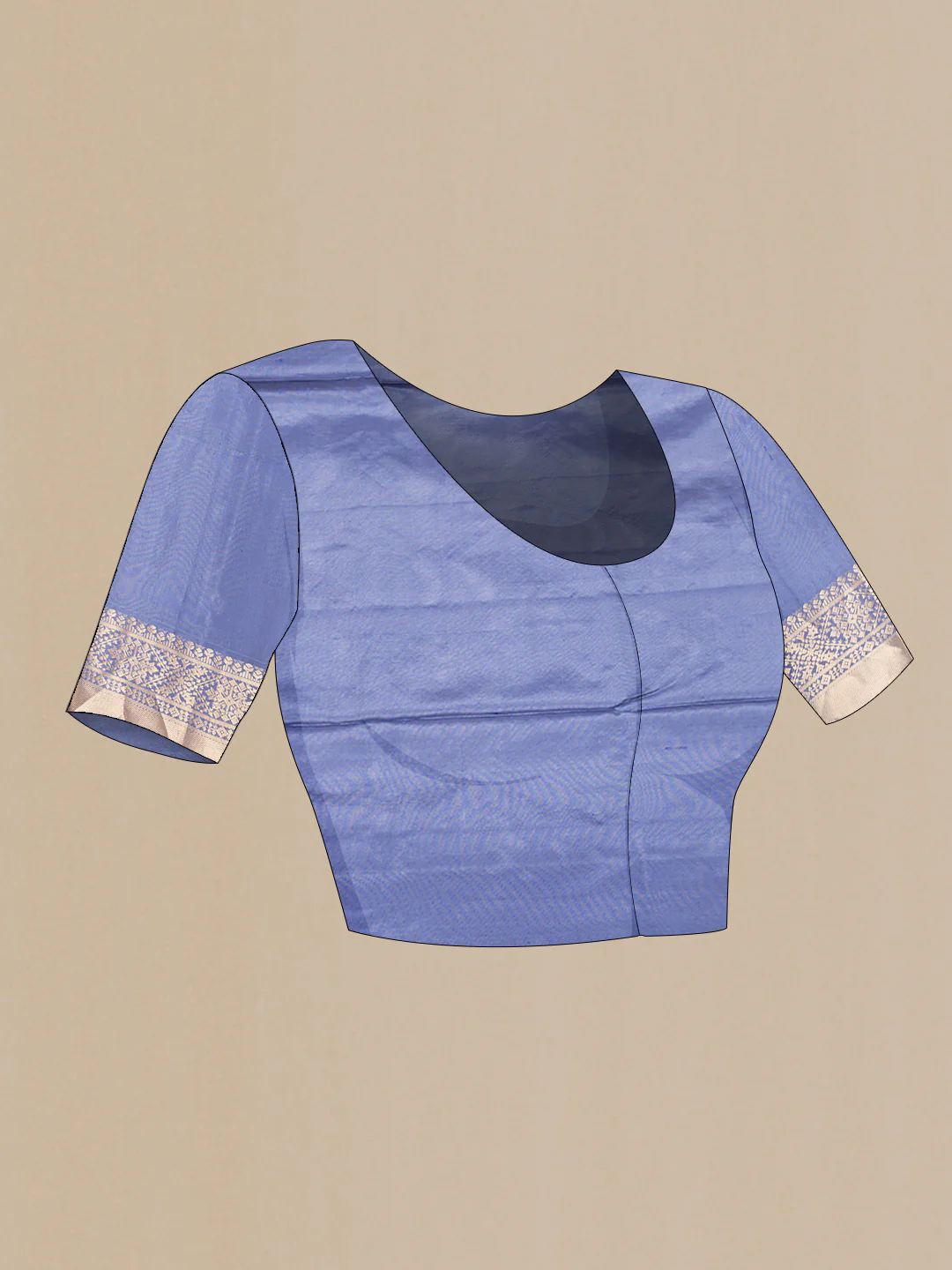 Grey Dual Tone Soft Silk Saree - Image 5