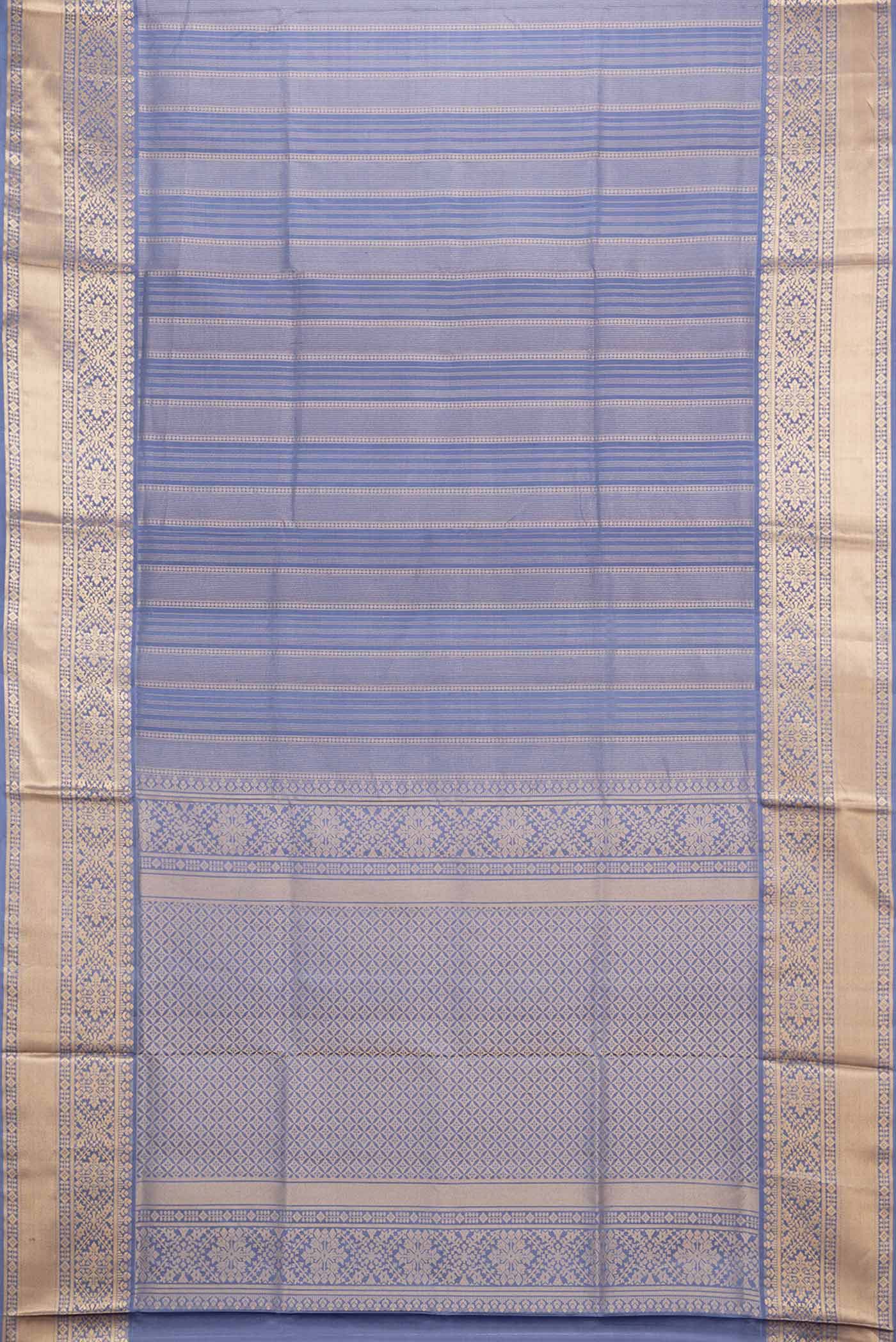 Grey Dual Tone Soft Silk Saree - Image 6