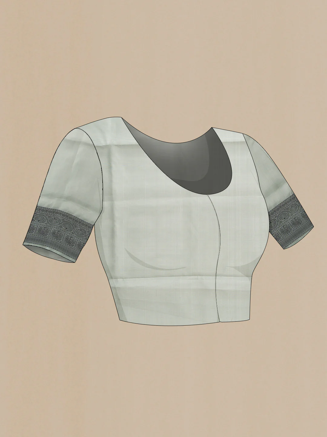 Grey Dual Tone Soft Silk Saree - Image 4