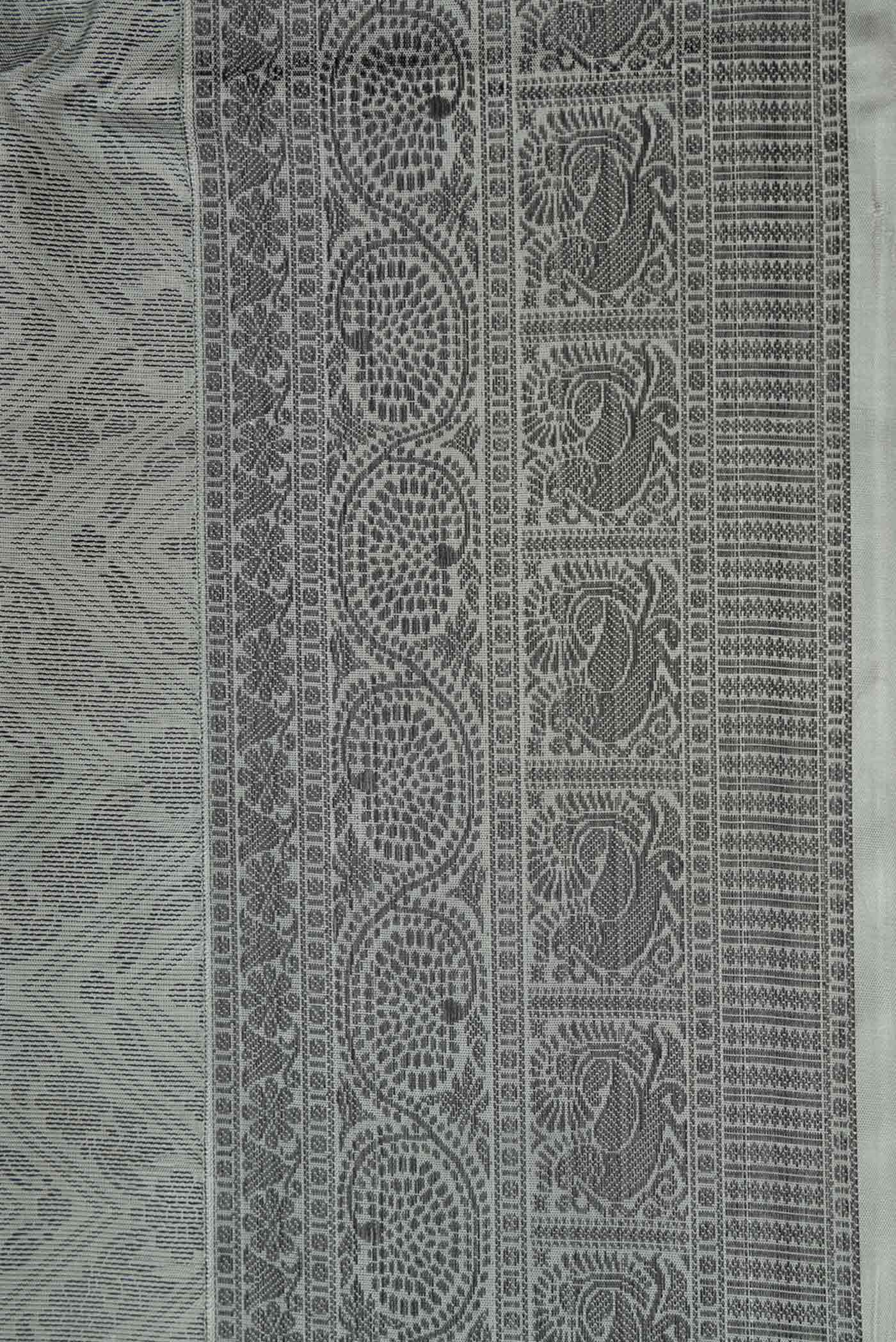 Grey Dual Tone Soft Silk Saree - Image 3