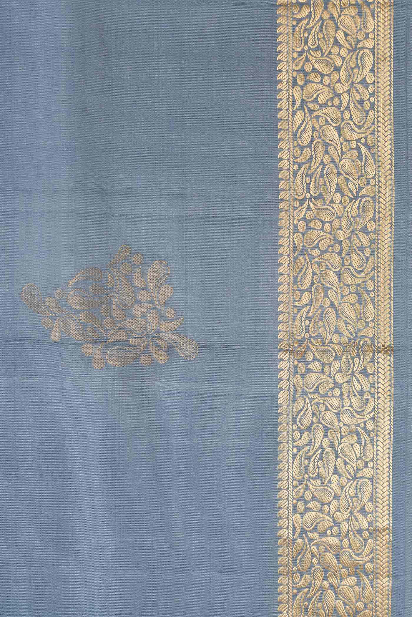 Grey Soft Silk Saree - Image 3
