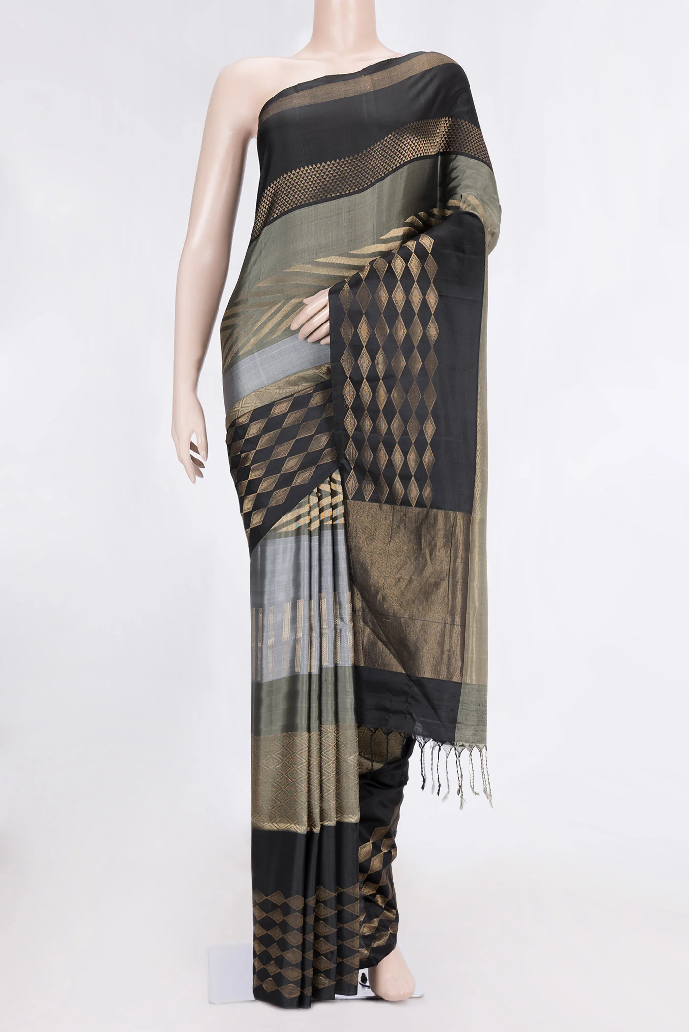 Grey Soft Silk Saree