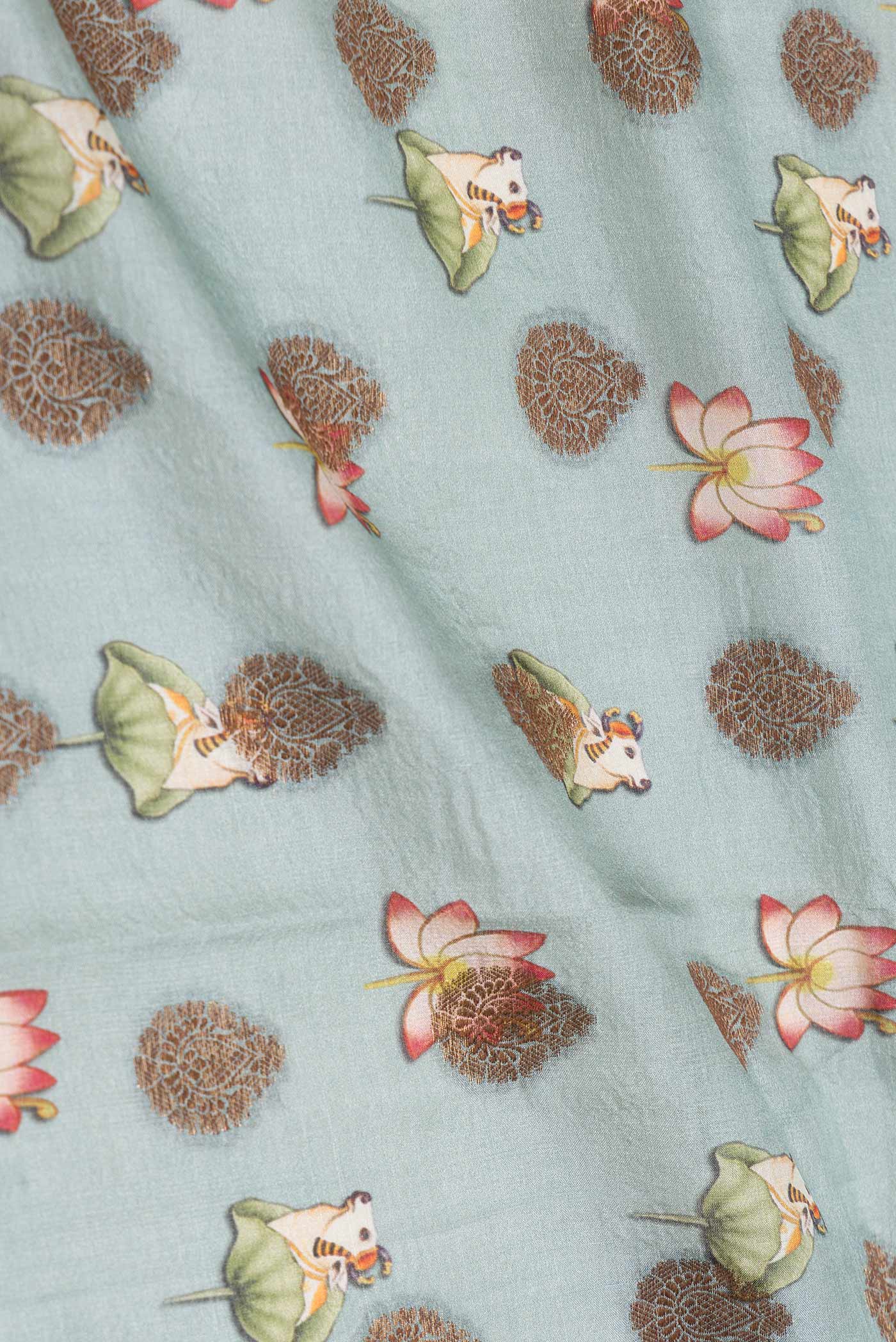 Grey Dual Tone Tussar Saree - Image 2