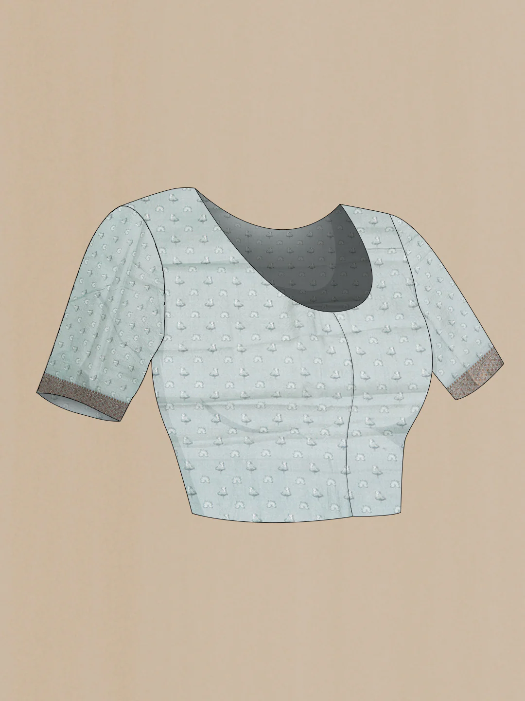 Grey Dual Tone Tussar Saree - Image 4
