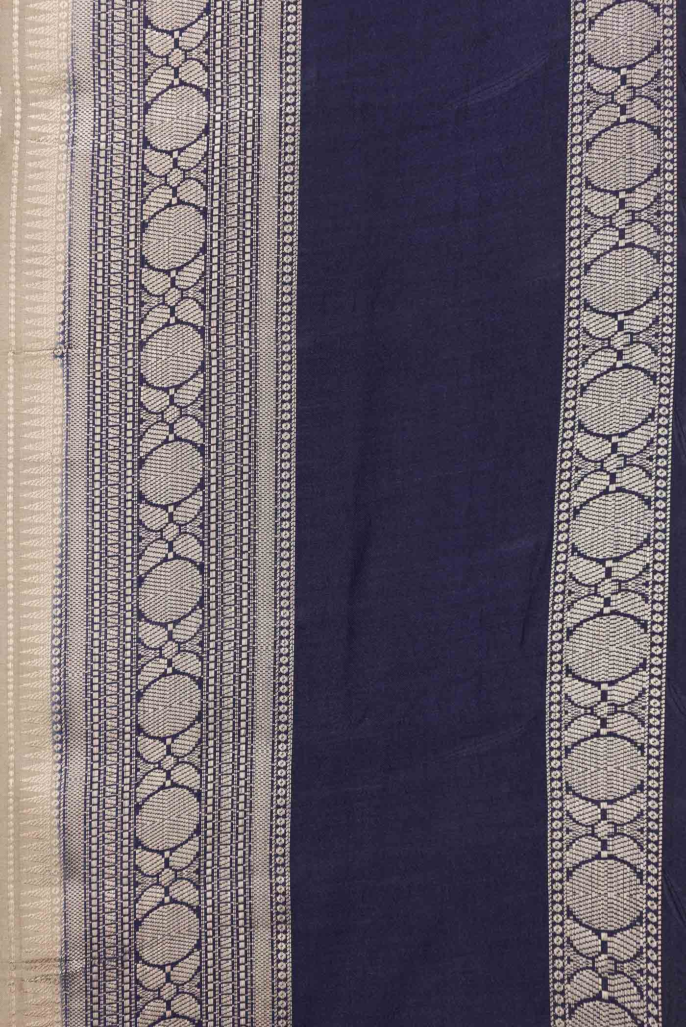 Grey Banarasi Raw Silk Saree - Image 3