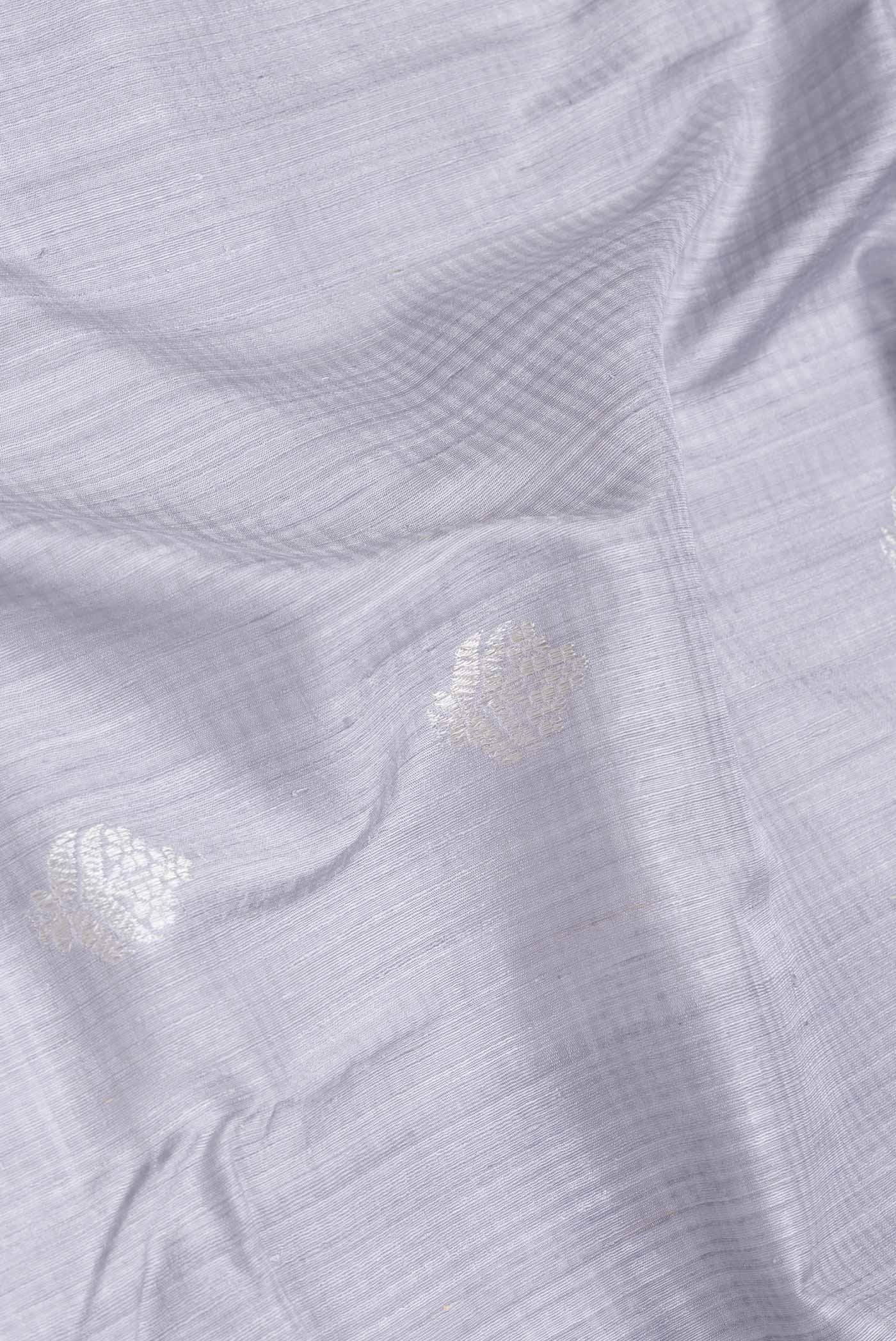 Lilac Banarasi Tussar Silk Saree - Image 2