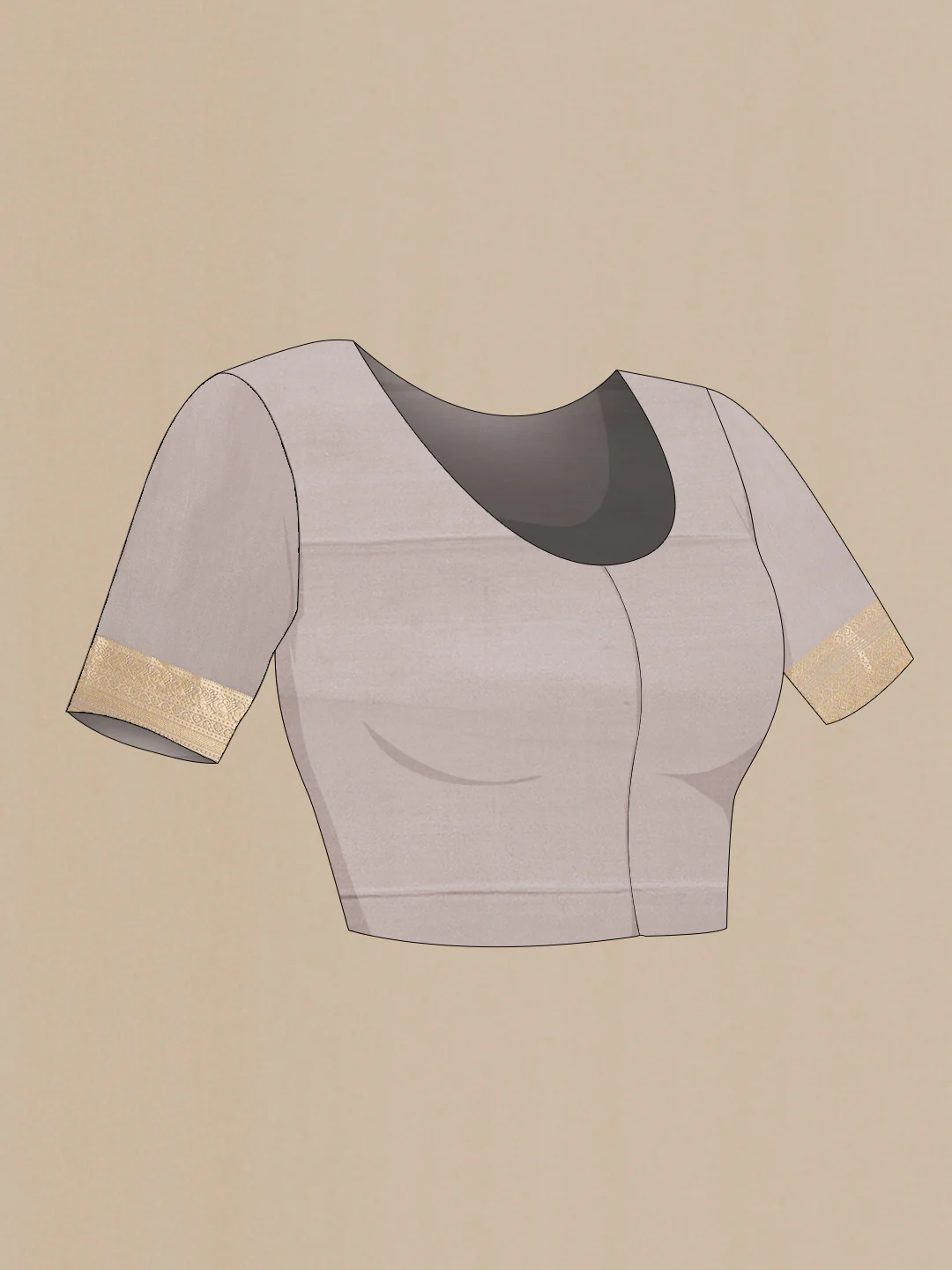 Grey Dual Tone Tussar Silk Saree - Image 5