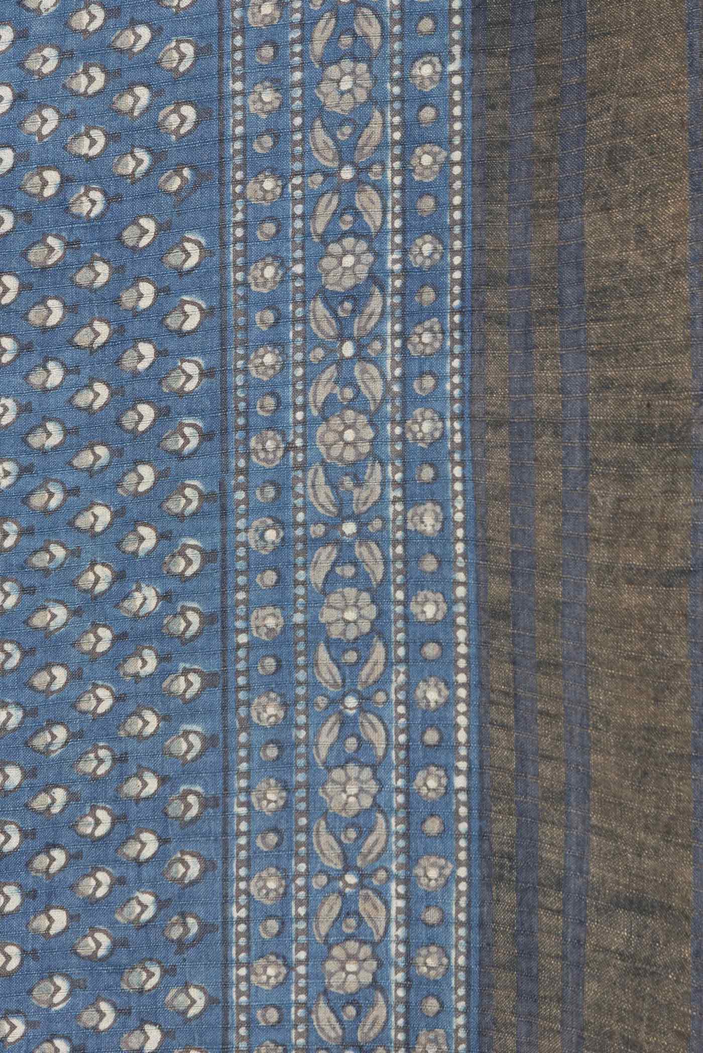 Grey Dual Tone Tussar Silk Saree - Image 3