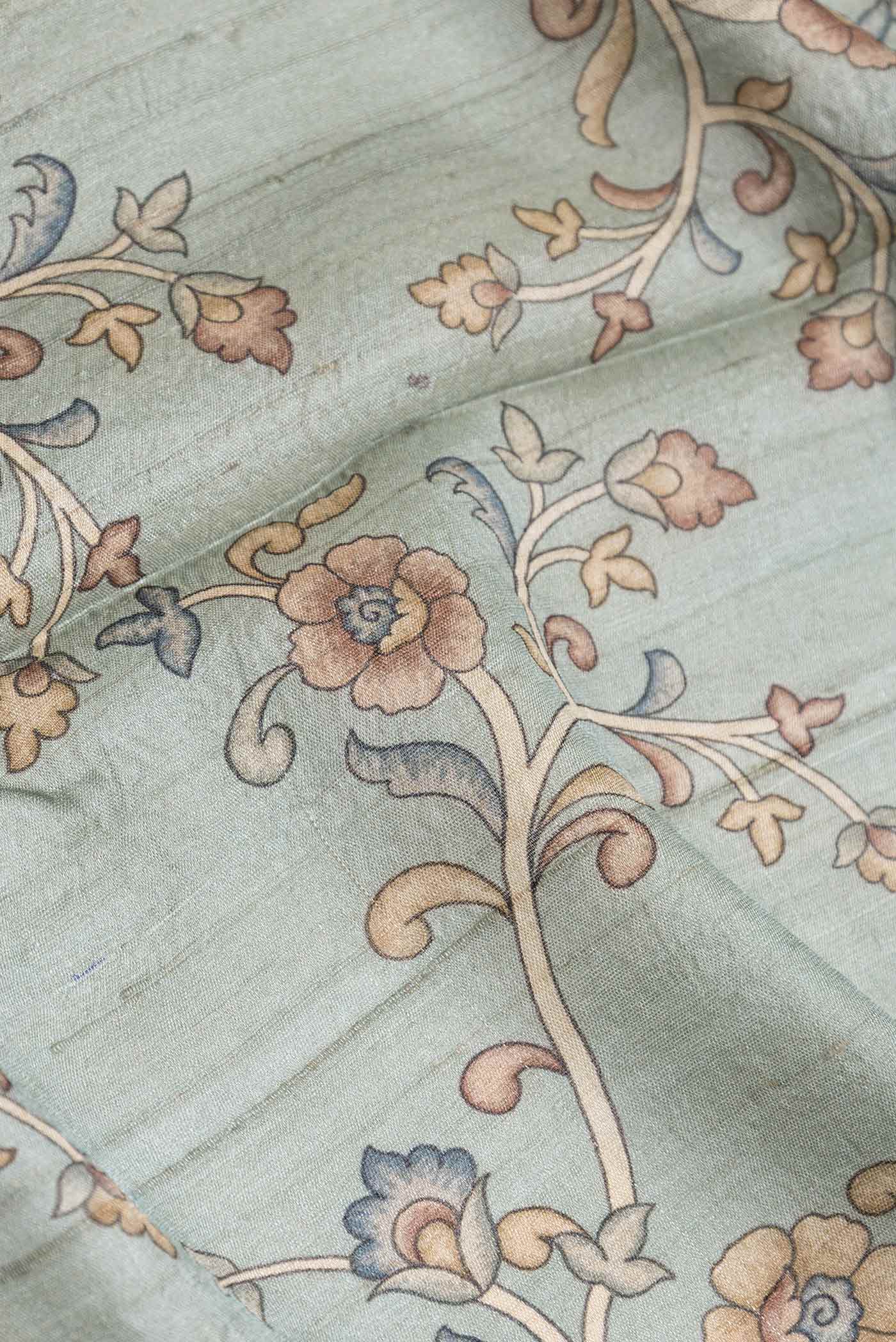 Grey Dual Tone Tussar Silk Saree - Image 2