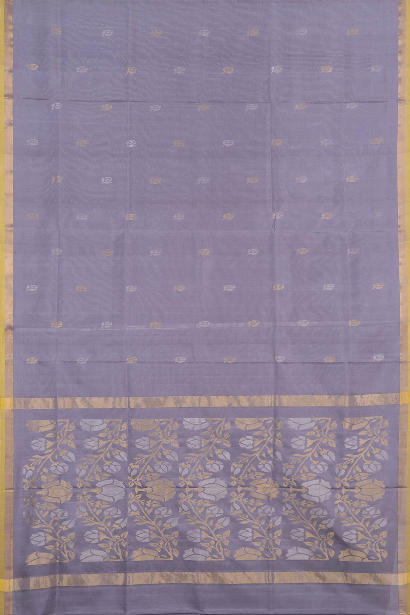 Grey Dual Tone Uppada Silk Saree - Image 6